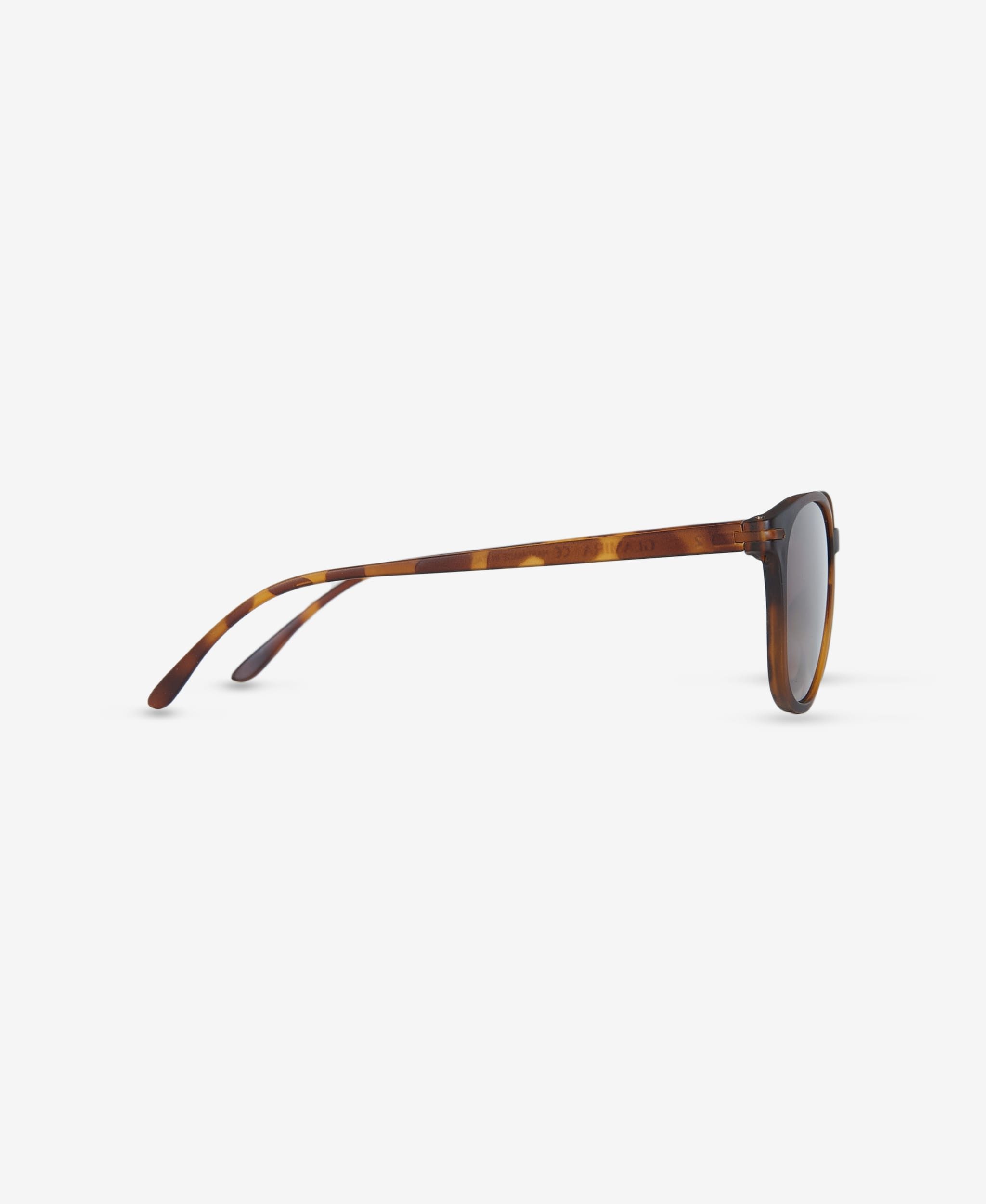 GLAMIRA Sonnenbrille Matte Runde Unisex-Sonnenbrille in Schildpatt-Optik (1-St) mit polarisierten Linsen