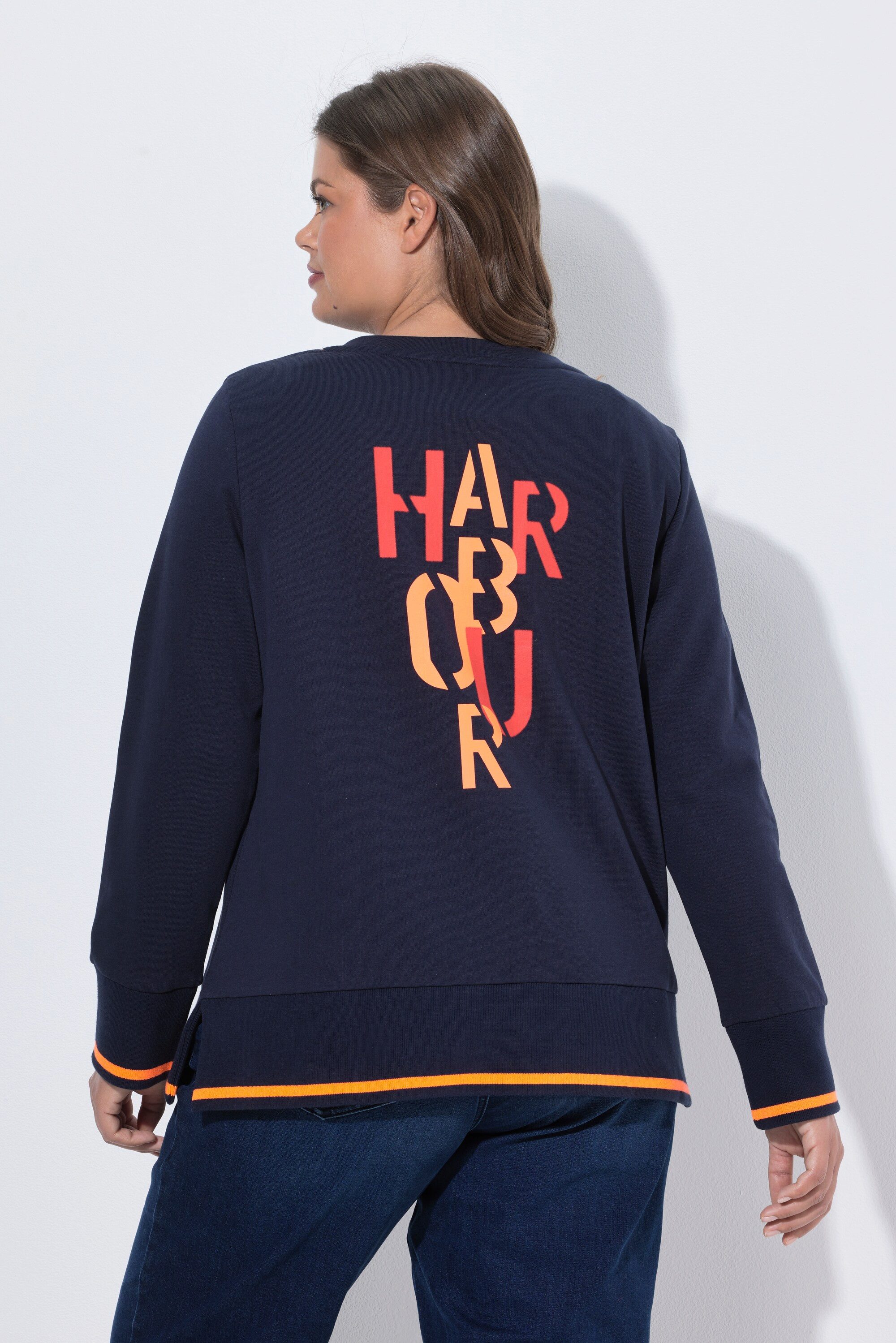 Laurasøn Sweatshirt Sweatshirt V-Ausschnitt Langarm Rückenprint – Bild 3 von 4