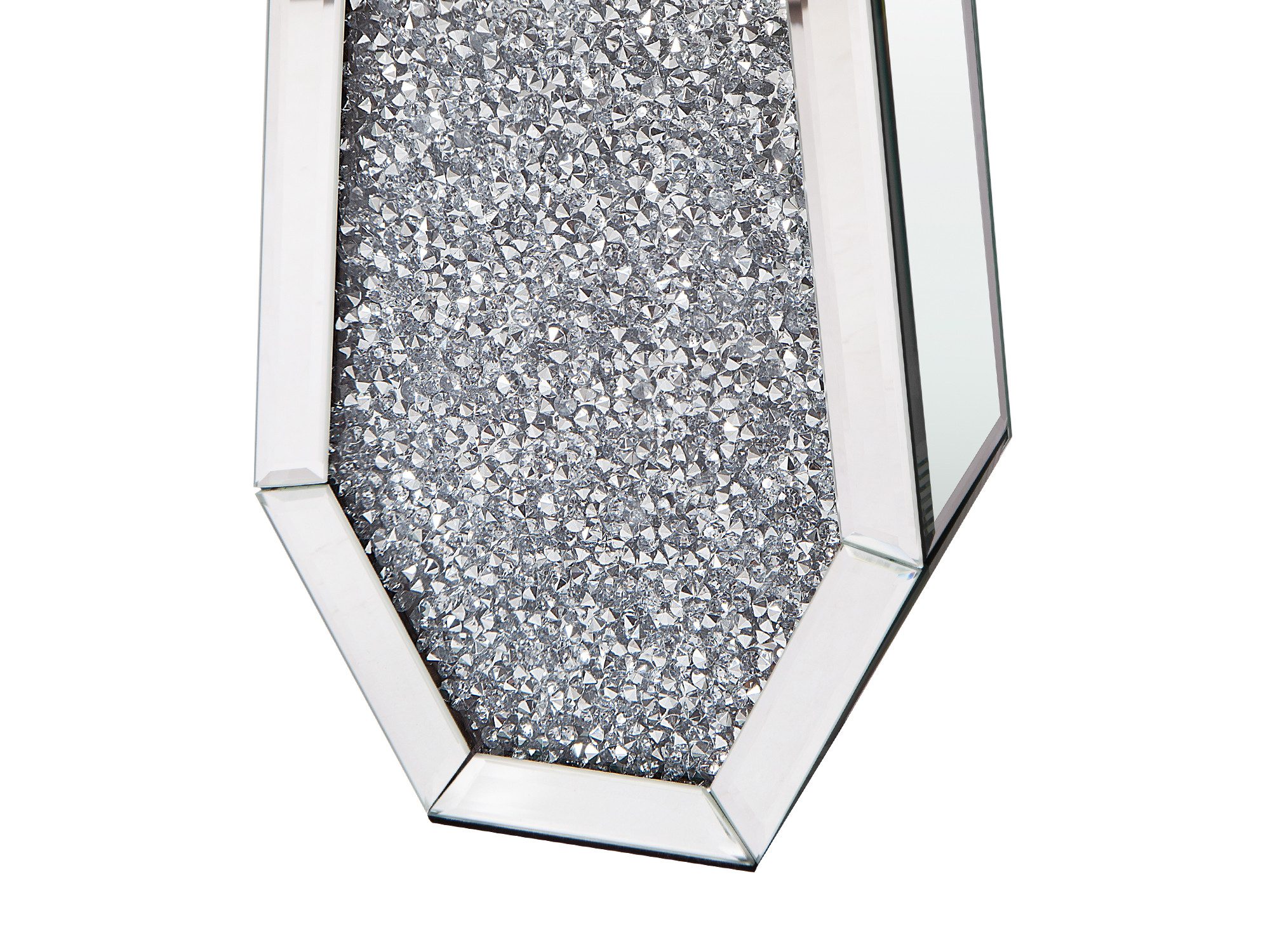 Yorbay Bodenvase Spiegelglas Bodenvase mit Kristall-Diamant-Intarsien, Elegante Wohndeko in Silber