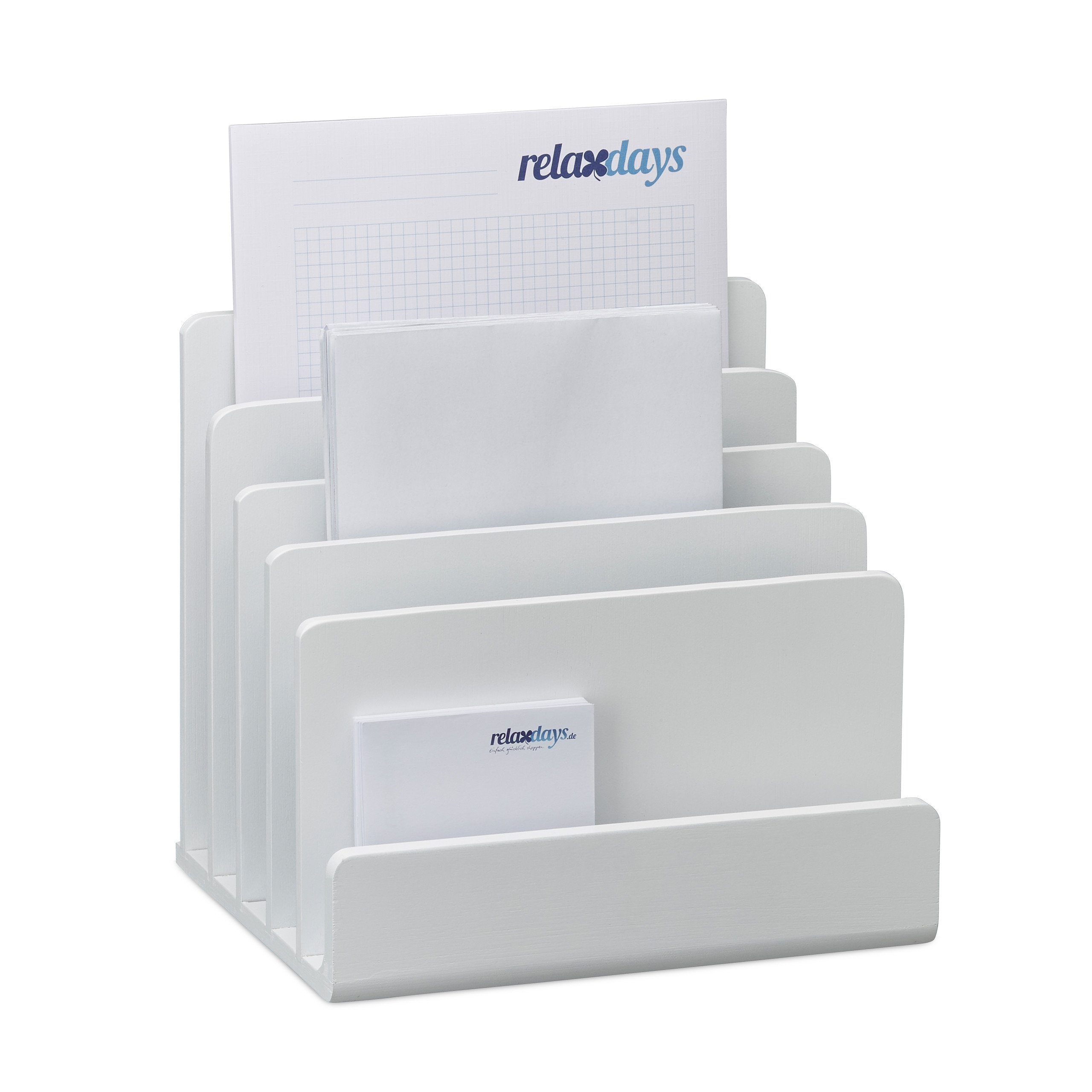 relaxdays Briefablage Dokumentenhalter Bambus (1-St)