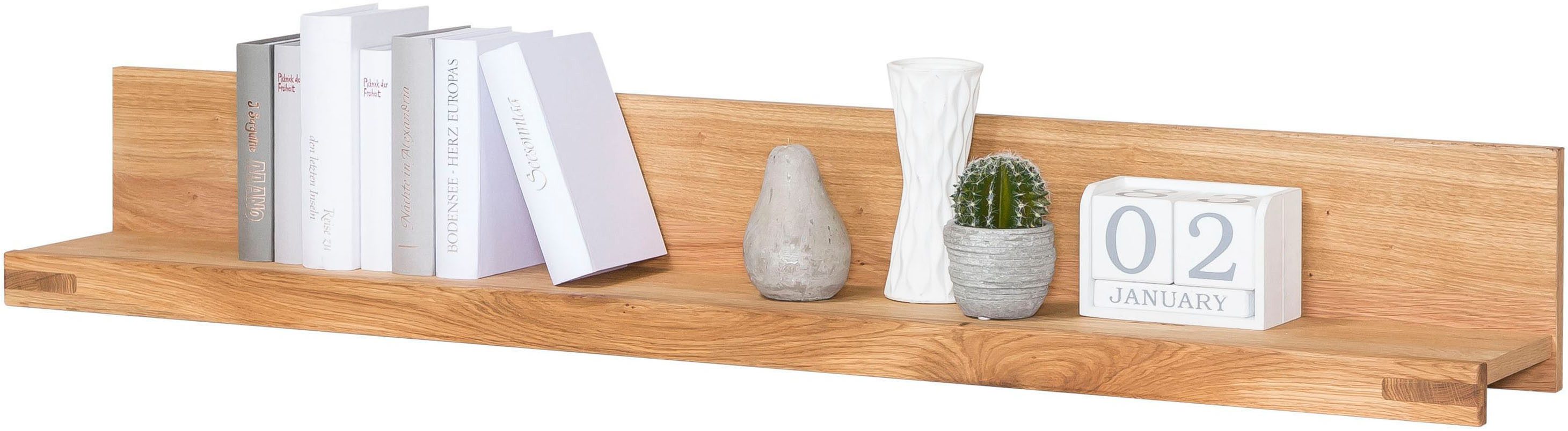 Home affaire Wandregal, Wandregal Breite 138cm, Wandboard, teilmassiv Eiche, modern