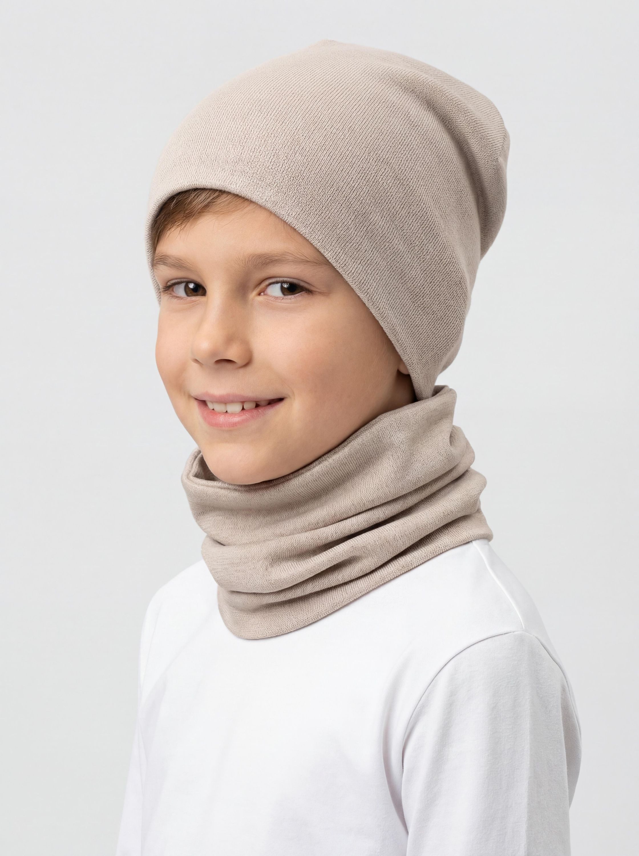 TupTam Beanie Kinder Beanie Mütze Schlauchschal Set aus Jersey und Rippstoff