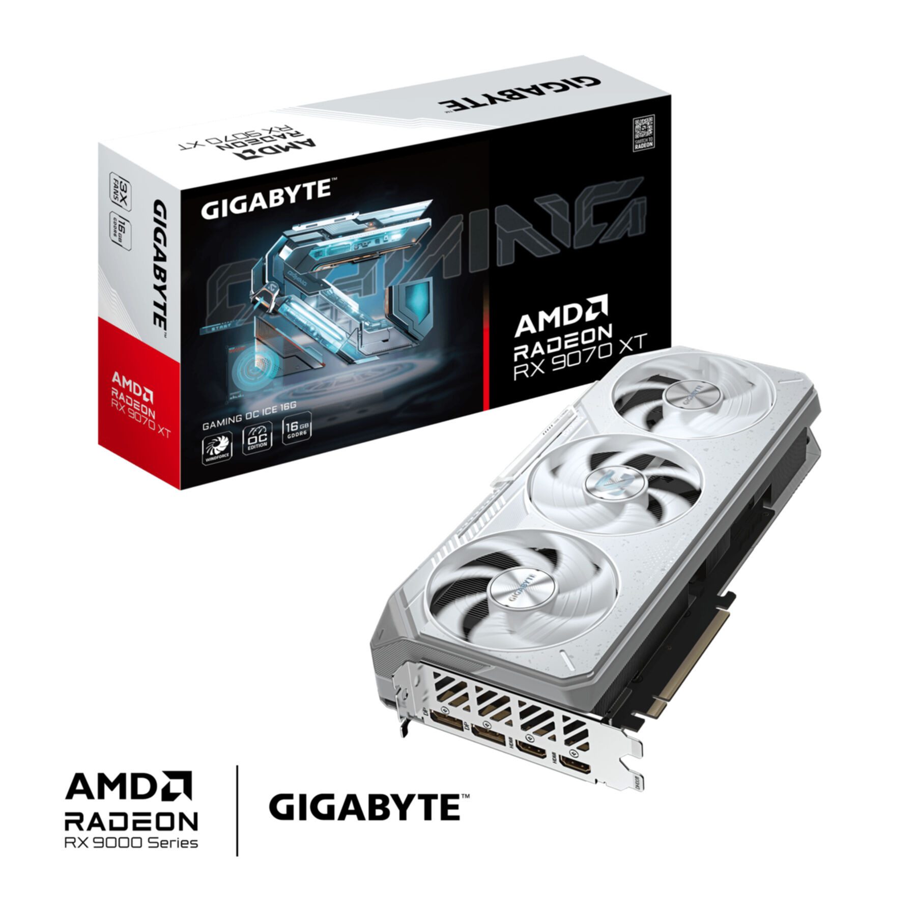 Gigabyte Radeon RX 9070 XT GAMING OC ICE 16G Grafikkarte - 16GB GDDR6, 256bit, Grafikkarte