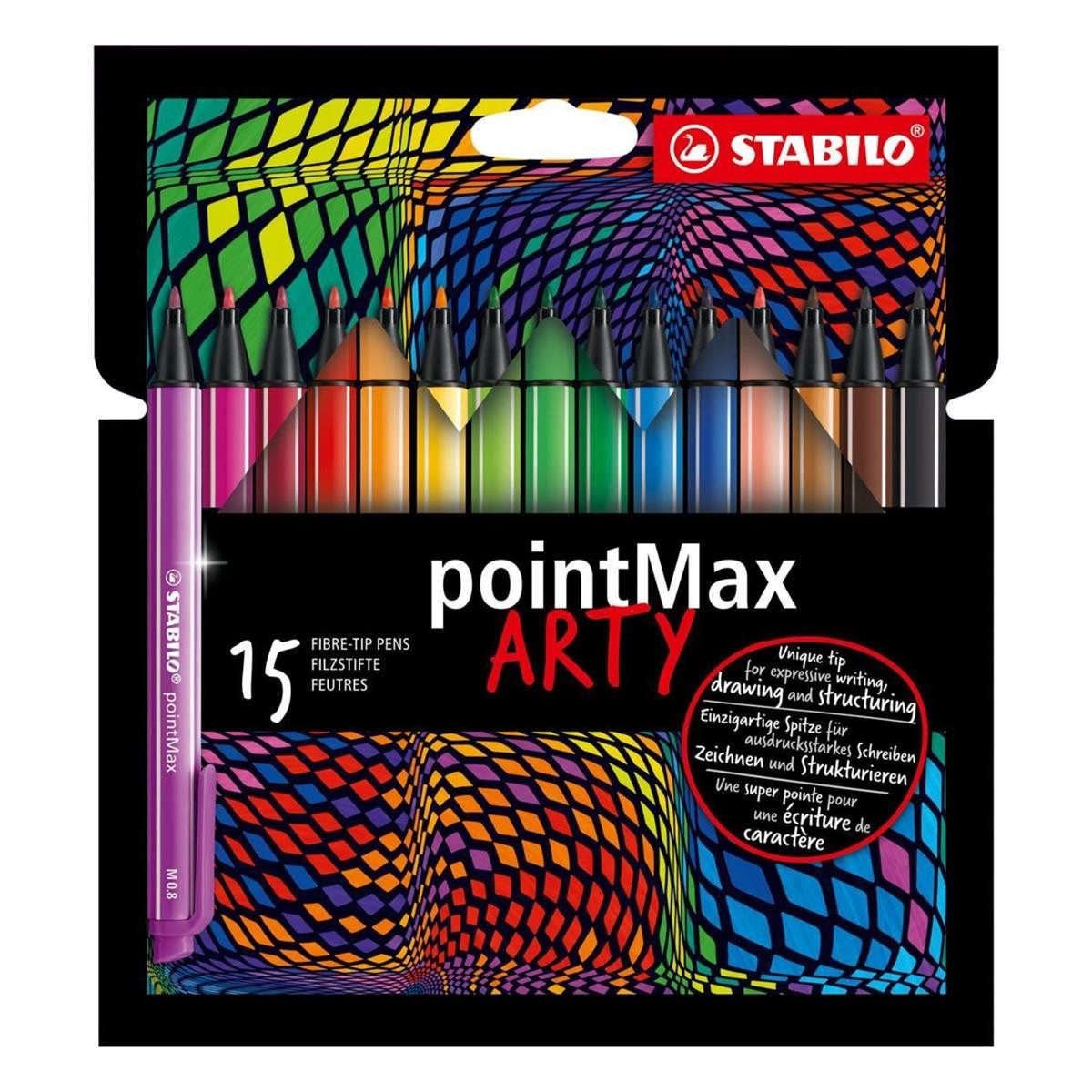 Faserstift STABILO pointMax ARTY Filzstift - 0,8 mm - 15er Set