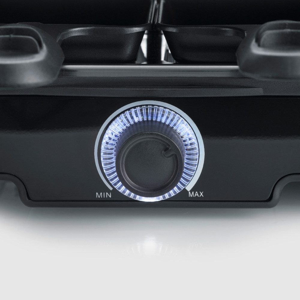 Severin Raclette RG 9670 - Raclette - schwarz, 8 Raclettepfännchen