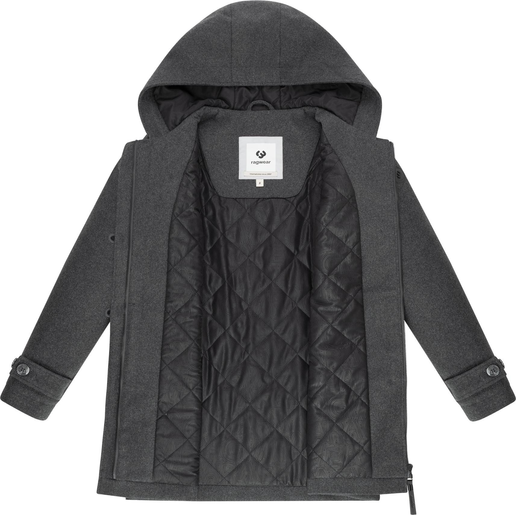Ragwear Wintermantel Duffina YOUMODO warmer Mantel mit Knopfleiste