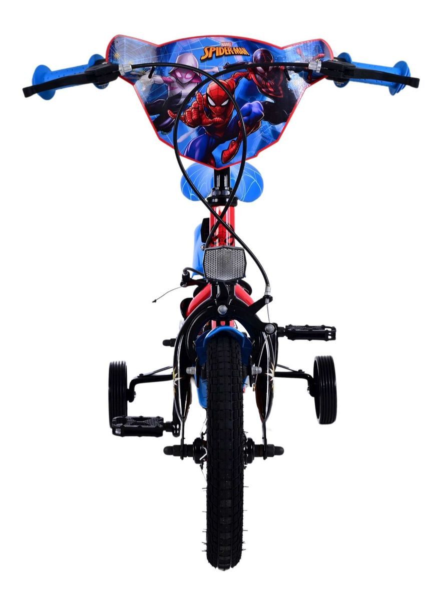 Volare children's bicycle, 12 inch, Disney Marvel Spiderman design, Volare 21285-SAFW, 1 speed, training wheels, chain guard, mudguards