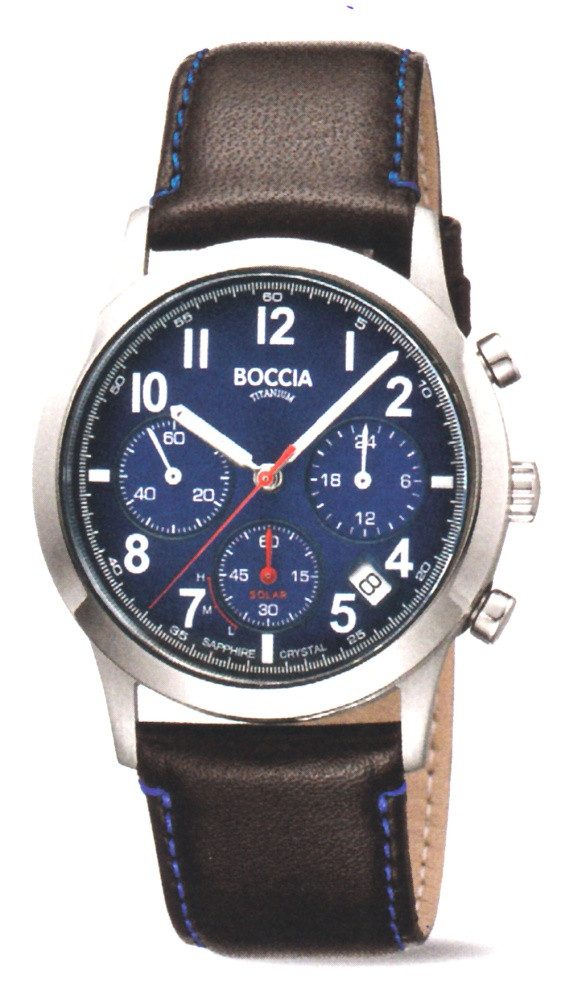 Boccia Quarzuhr Boccia Titan Herrenuhr Solar 3735-02