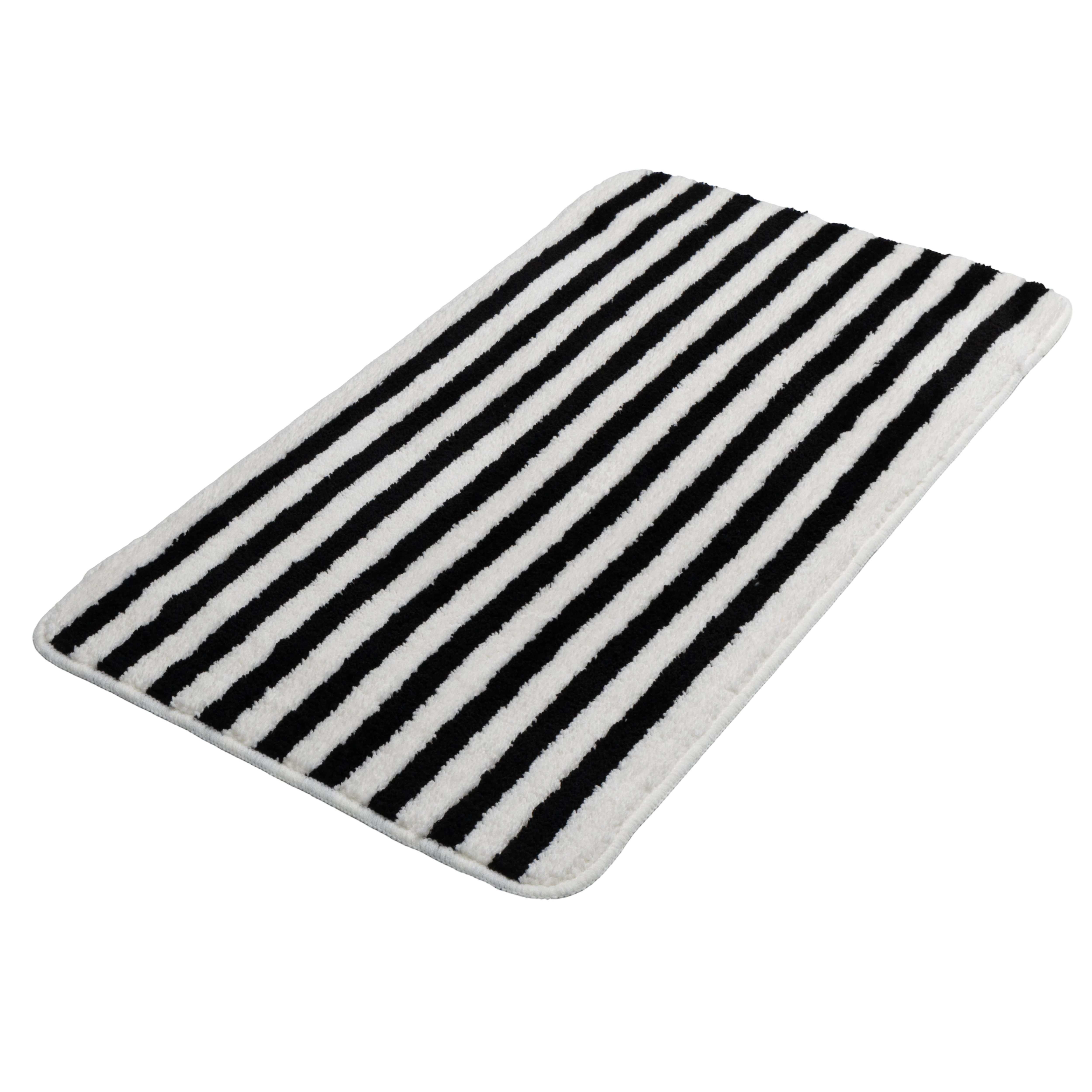 OTTO home Badematte Streifen, Jannika, Badvorleger, Badezimmer Teppich, Höhe 12 mm, rutschhemmend beschichtet, schnell trocknend, fußbodenheizungsgeeignet, Poly – Bild 2 von 5