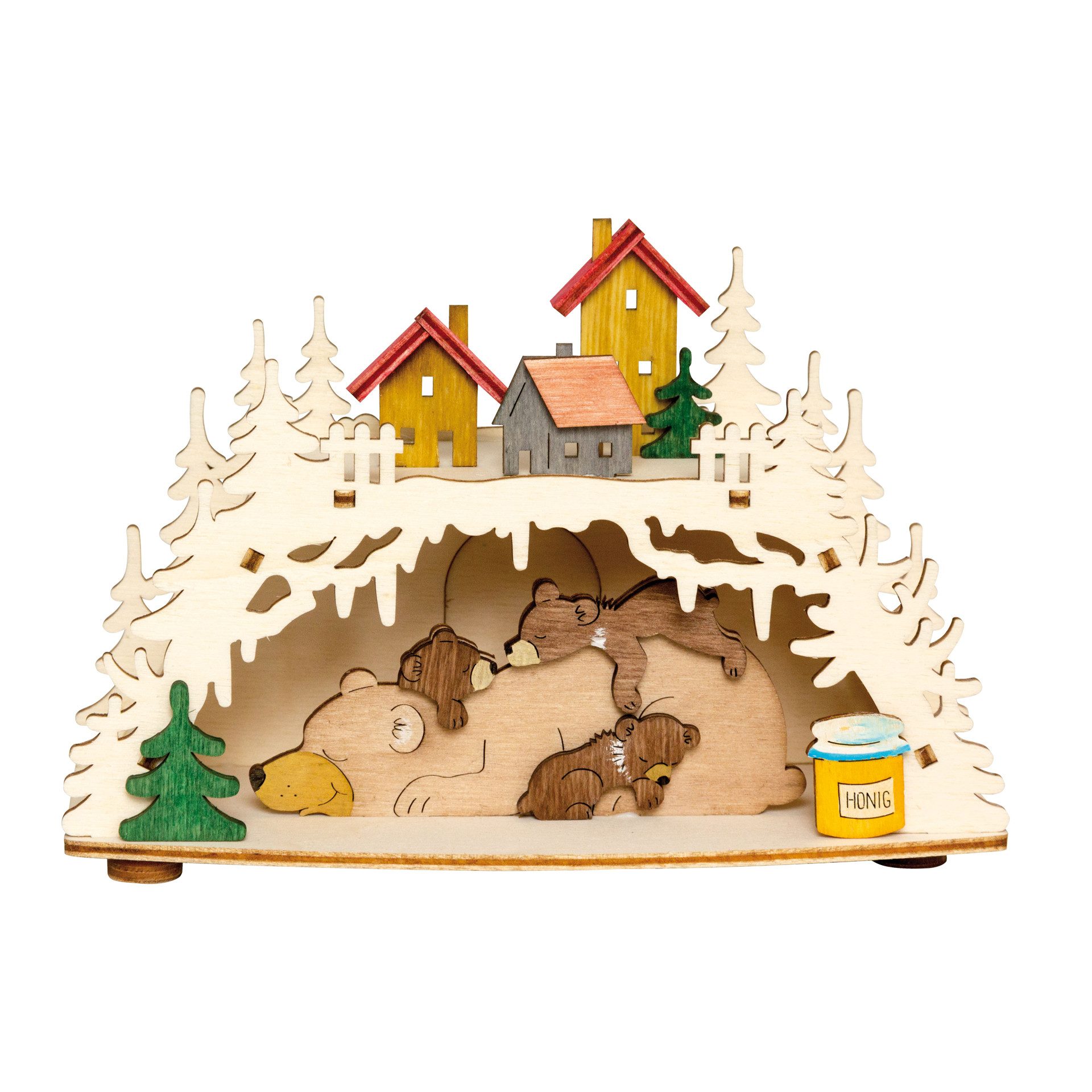 Kuhnert Kreativset Räucherhaus - Bärenhöhle, zum selber Basteln von Räucherdeko - Made in Germany