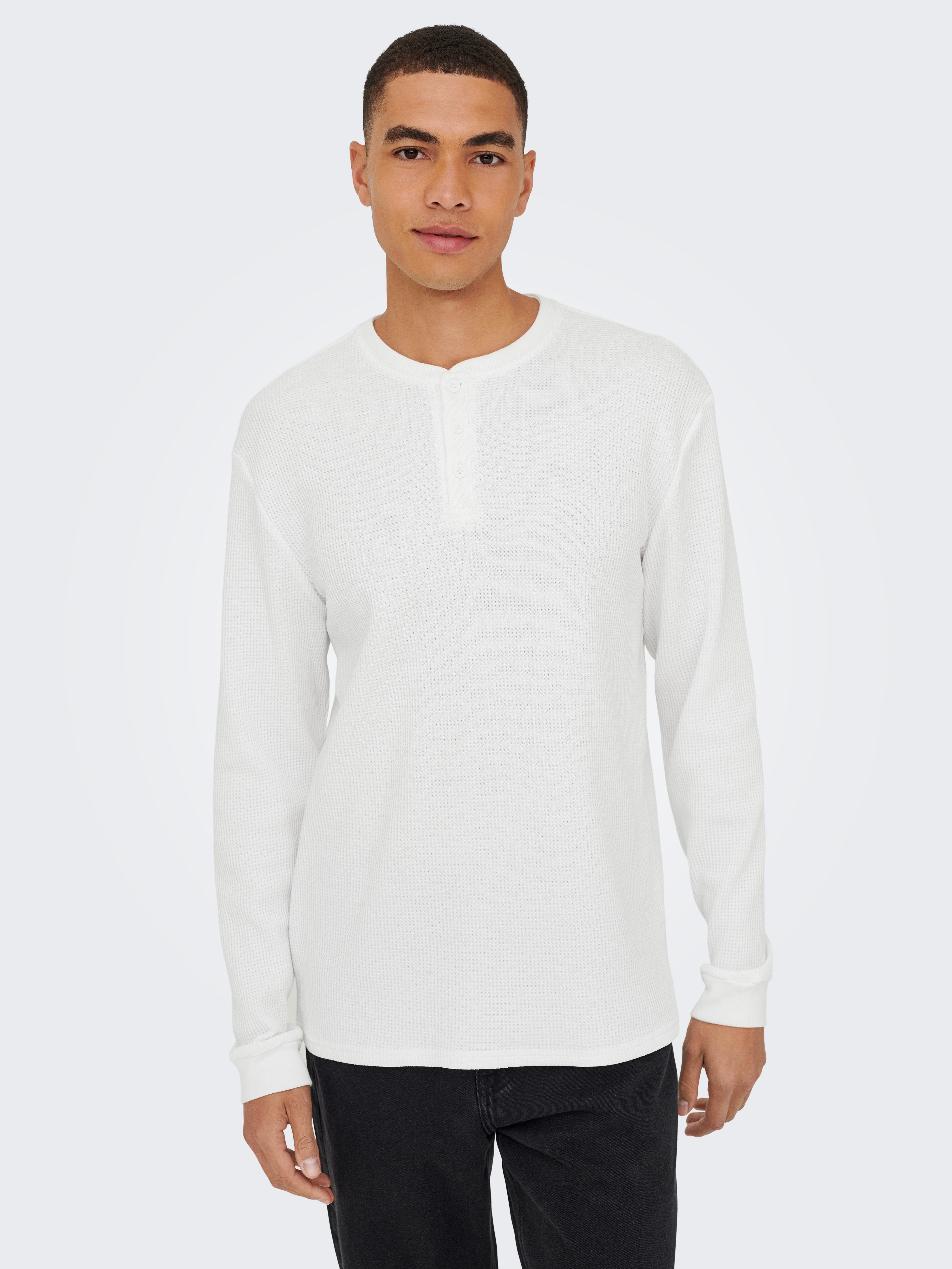 ONLY & SONS Langarmshirt ONSTOBIE REG LS HENLEY TEE NOOS Baumwollmischung, günstig online kaufen