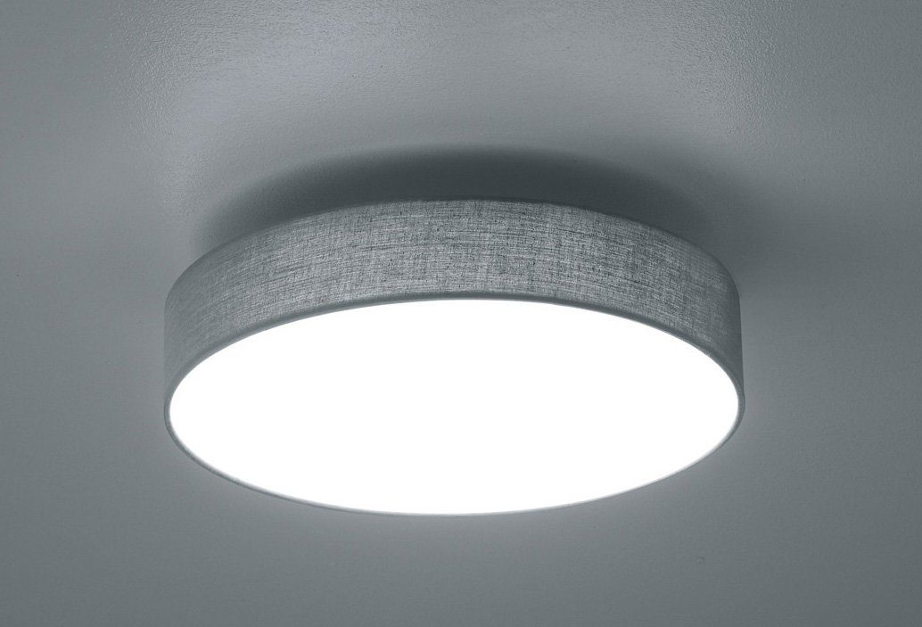 TRIO Leuchten LED integriert, Deckenleuchte Warmweiß, fest grau LED LED Deckenlampe LUGANO