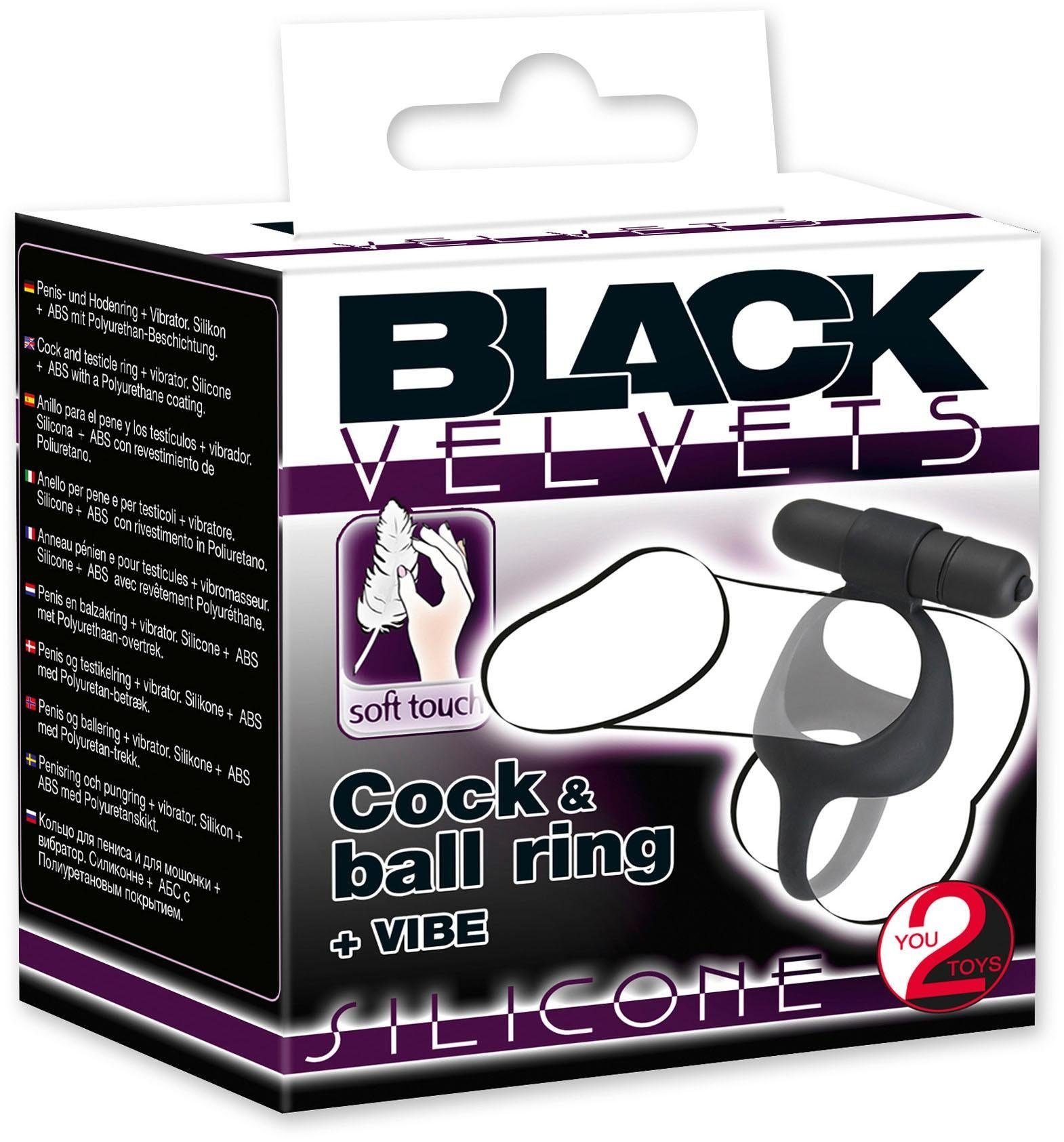 VELVETS Hodenteiler mit Penisring Vibro-Penisring BLACK