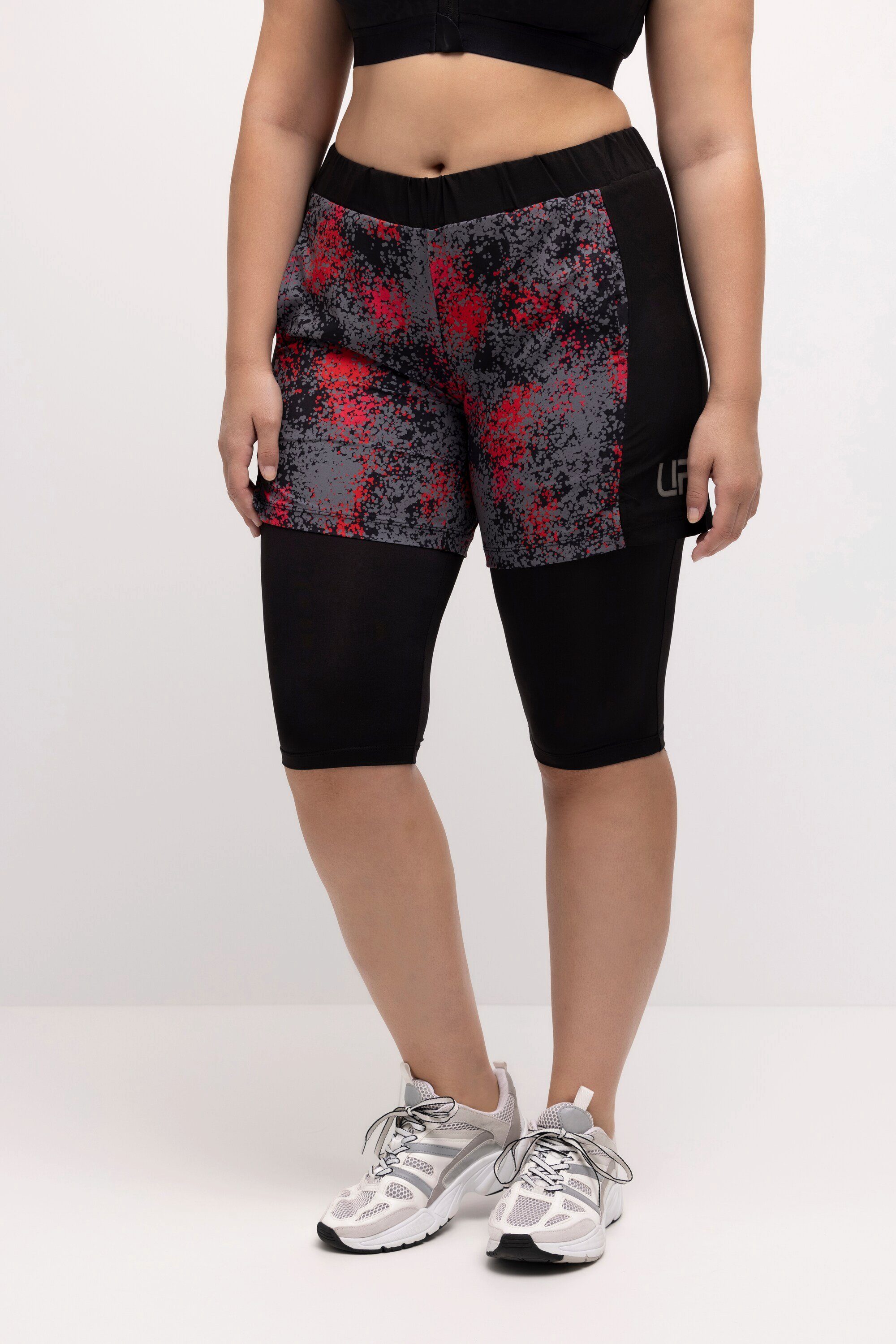 Ulla Popken Damen Radfahr-Bermudaleggings – Mit Reflektor, Polster & Stretch, Für Mehr Komfort Beim Radeln