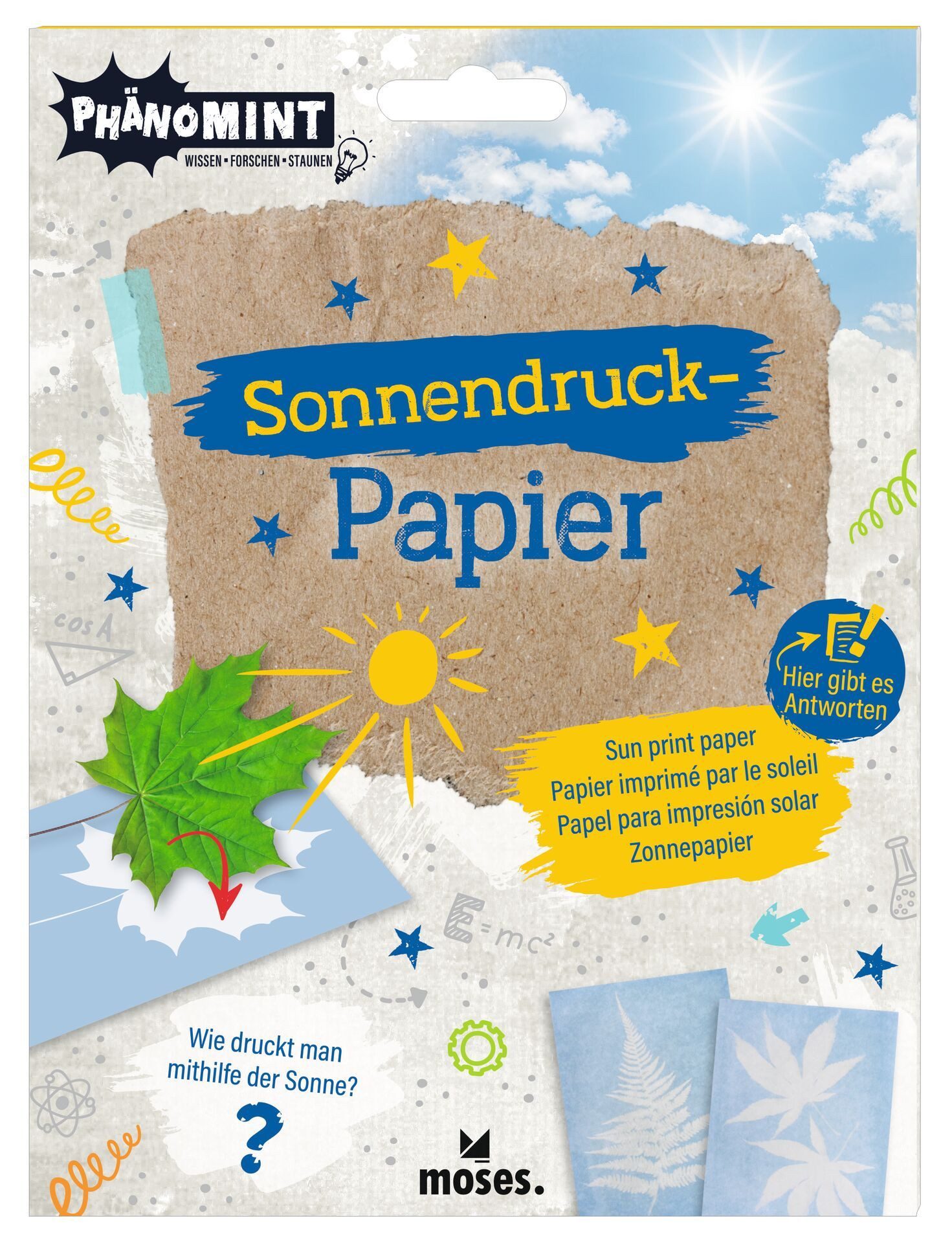 moses Malbuch PhänoMINT Sonnendruck-Papier – 10 Stück