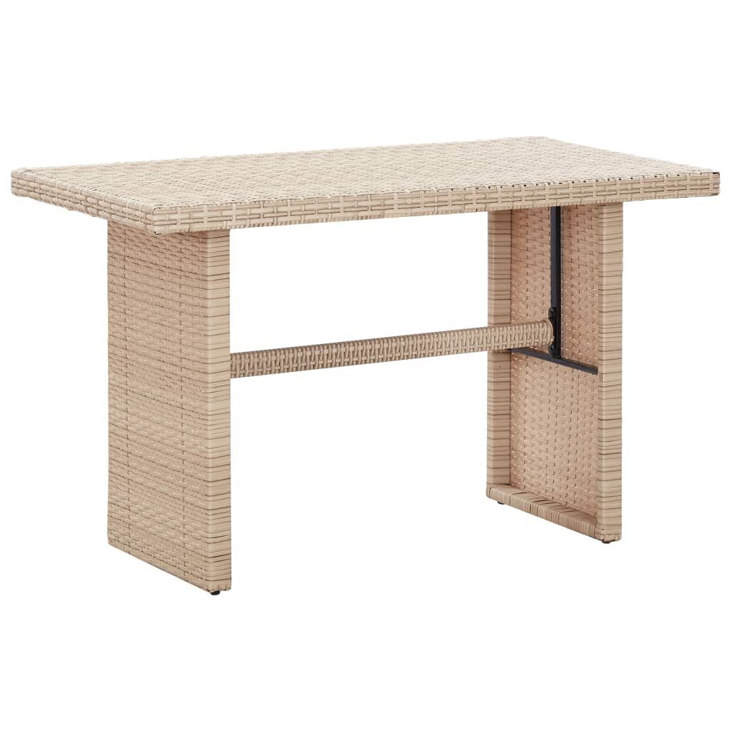 vidaXL Gartentisch Gartentisch Beige 110 x 60 x 67 cm Poly Rattan (1-St) | Tische