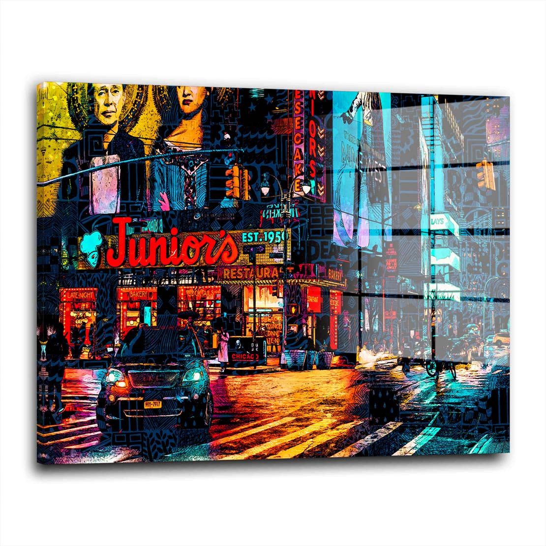 Artedinoi Acrylglasbild USA New York Nights Acrylglas Wandbild Bild Wanddeko Wohnzimmer XL