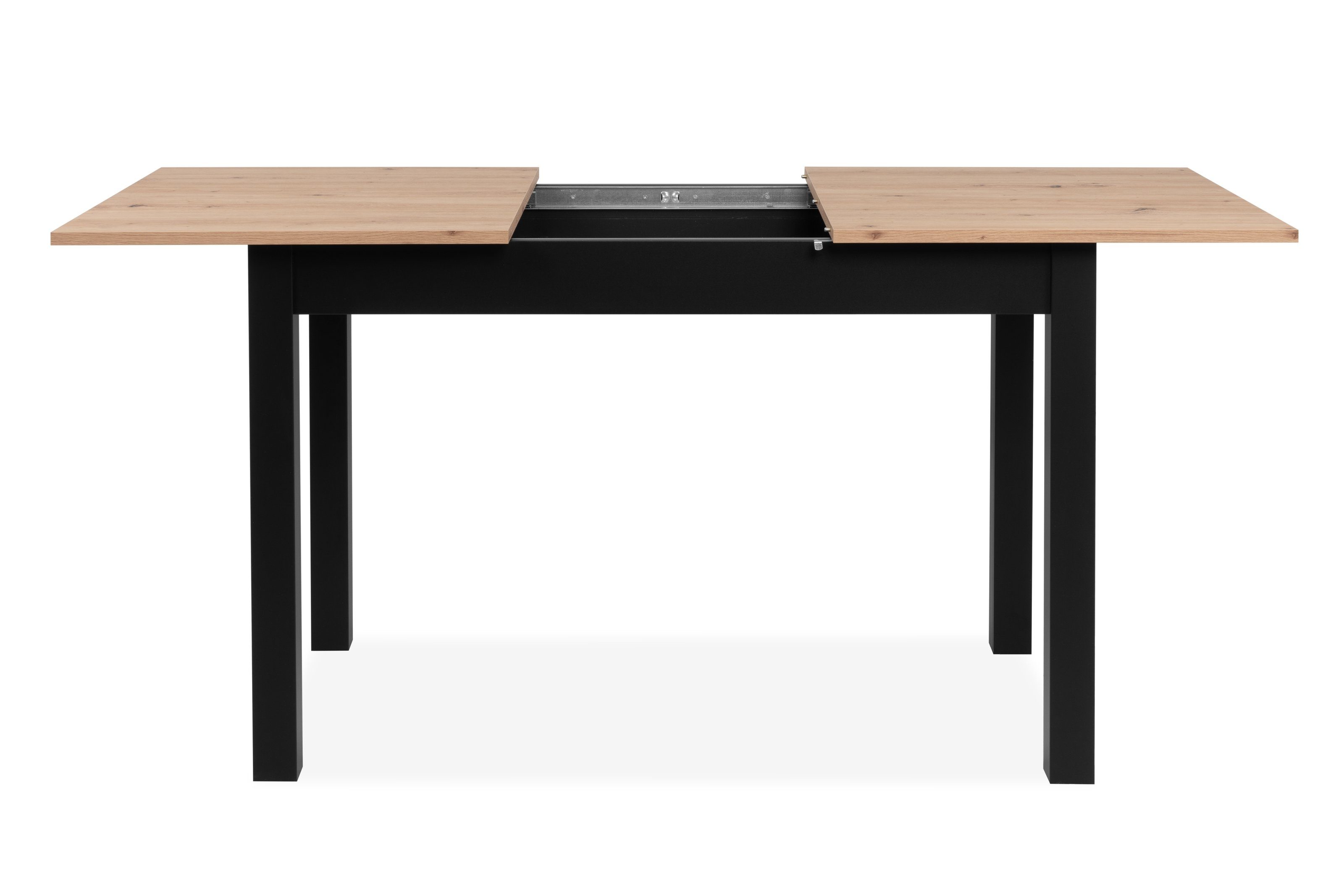 freiraum Esstisch Coburg, in Artisan Eiche / Schwarz. Abmessungen (BxHxT) 120x76,5x70 cm