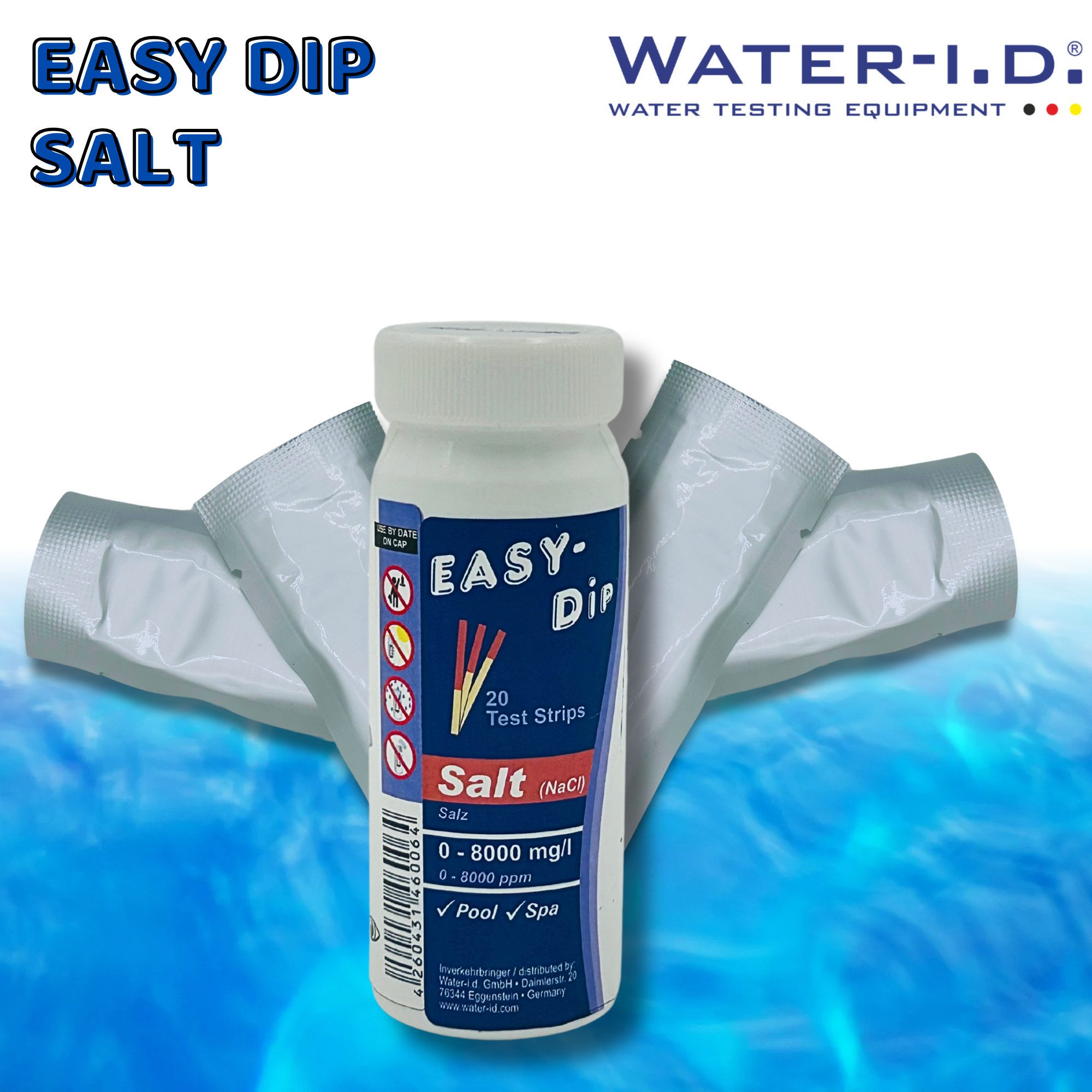 Wasserteststreifen EASY DIP Salt 20 Teststreifen Salz TestStrips Pool