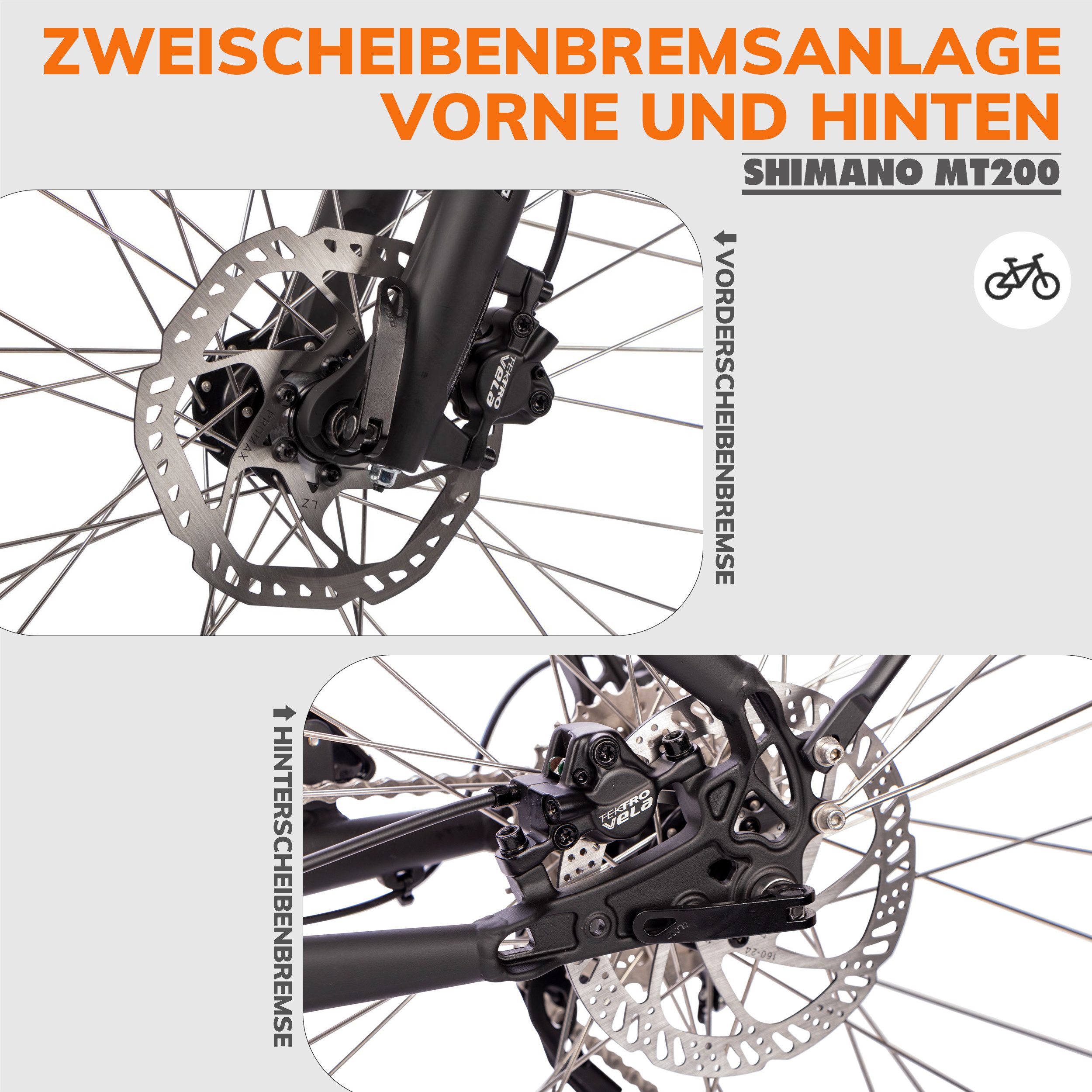 SAXXX E-Bike Cityrad 28 Zoll, 70 Nm Mittelmotor, DST, max. 100km, 95 % vormontiert, 9 Gang SHIMANO Alivio Schaltwerk, Kettenschaltung, Mittelmotor, 418 Wh, (Ped – Bild 4 von 5