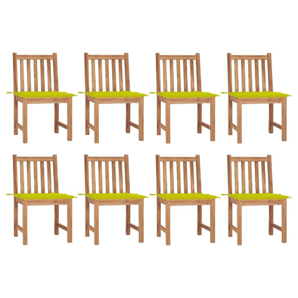 Gartenstühle 8 Massivholz Gartenstuhl mit Kissen Stk. Teak furnicato
