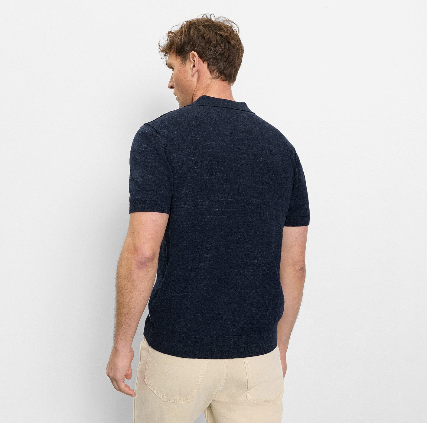 OLYMP Poloshirt Strick Casual mit Knopfleiste, regular fit