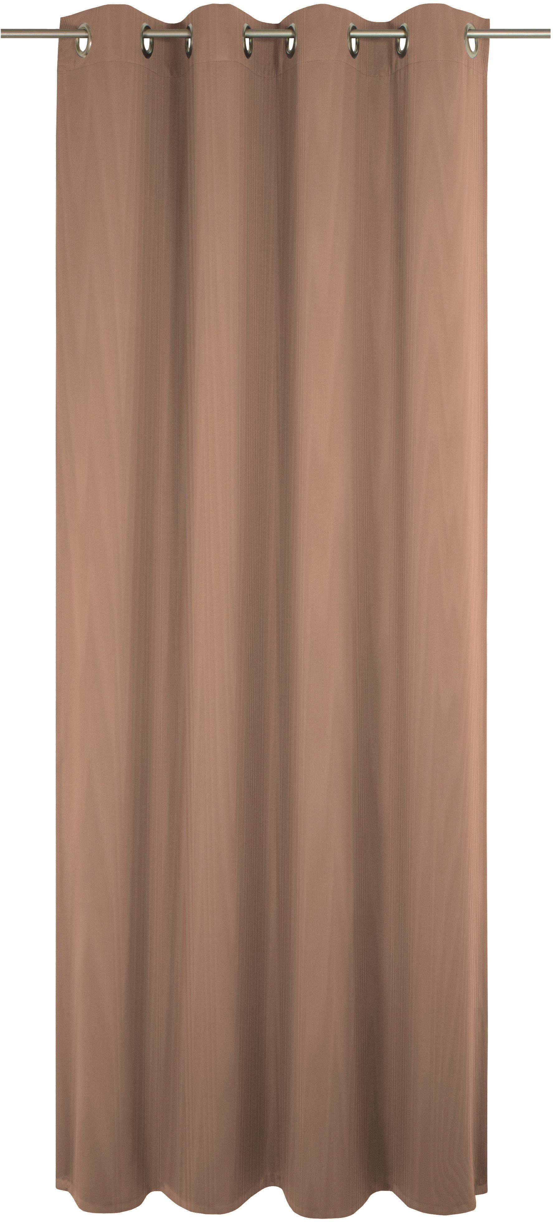 Vorhang Uni Collection, braun (1 blickdicht, Ösen Adam, Jacquard, St), nachhaltig