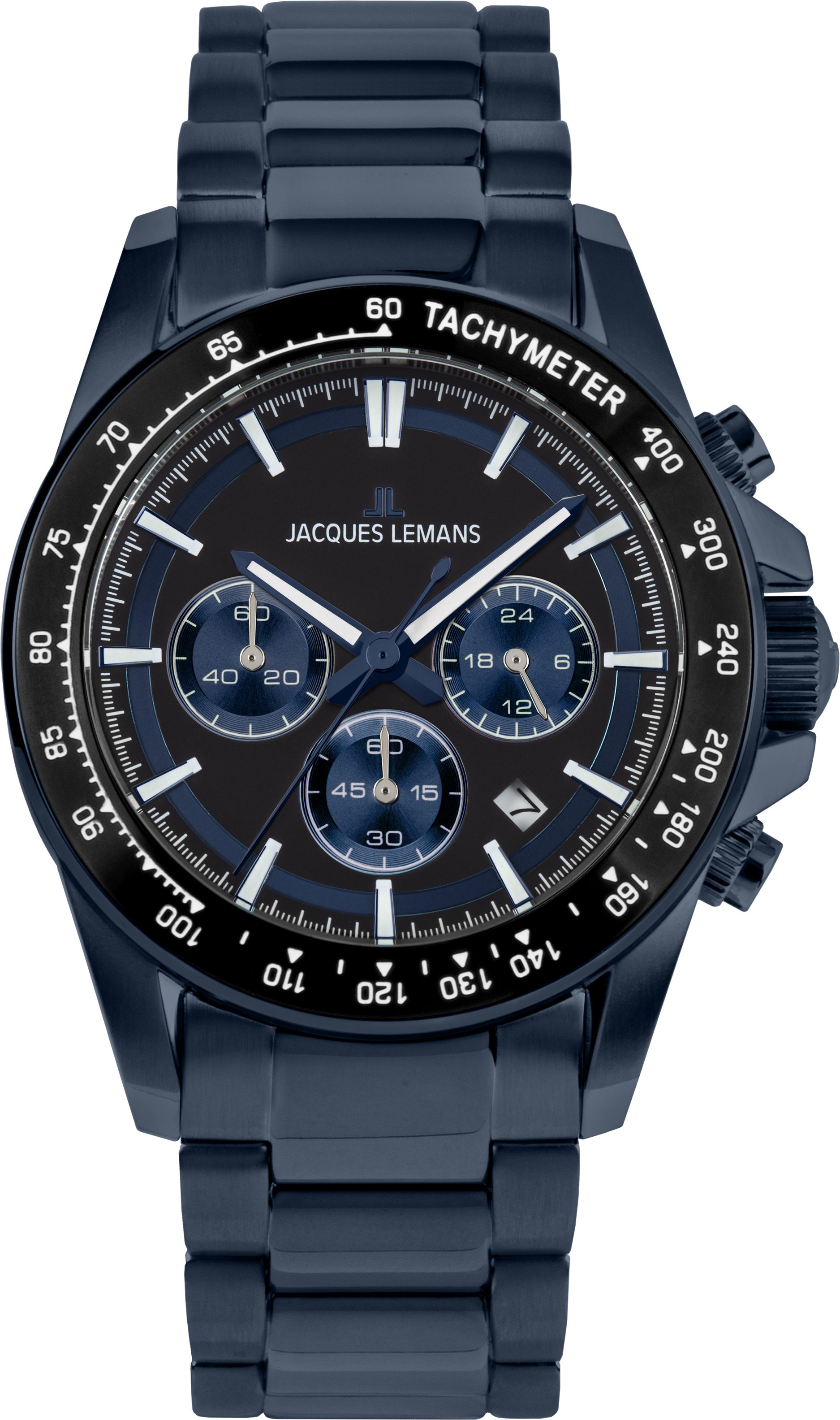 Jacques Lemans Chronograph Liverpool 1-2207G, Quarzuhr, Armbanduhr, Herrenuhr, Edelstahlarmband, analog, Tag