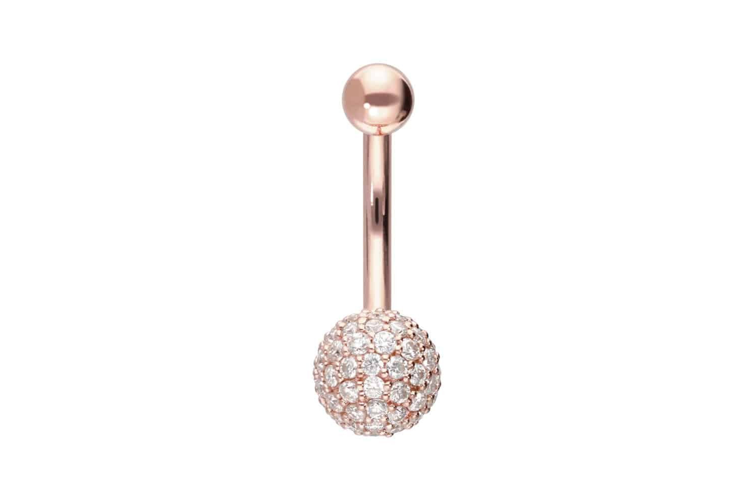 PIERCINGLINE Bauchnabelpiercing 18 Karat Gold Bananabell MULTI-MOISSANIT (Bananabells, 1-tlg)