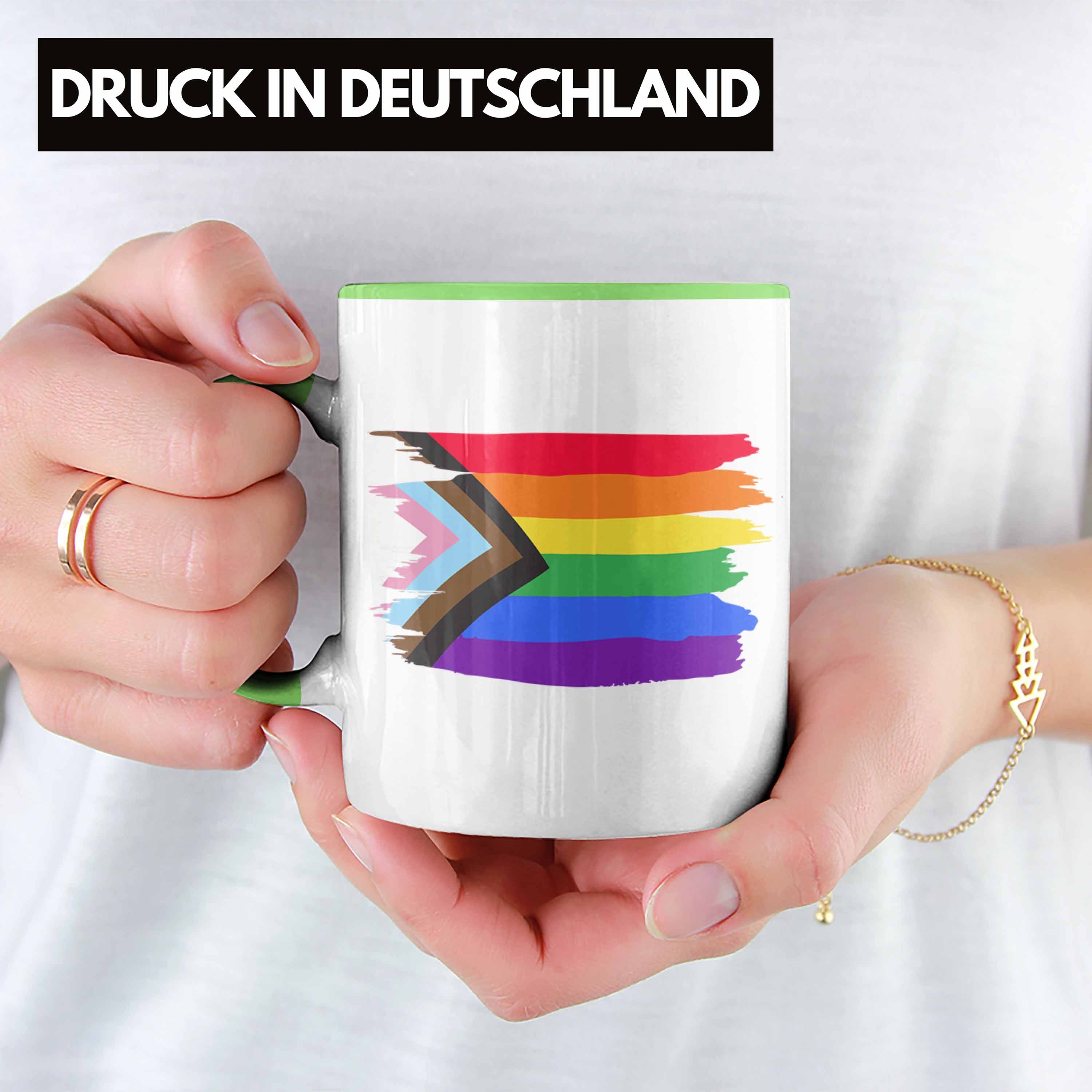 Pride Schwule Transgender - Regenbogen Trendation LGBT Tasse Grafik Trendation Geschenk Grün Flagge Tasse Lesben