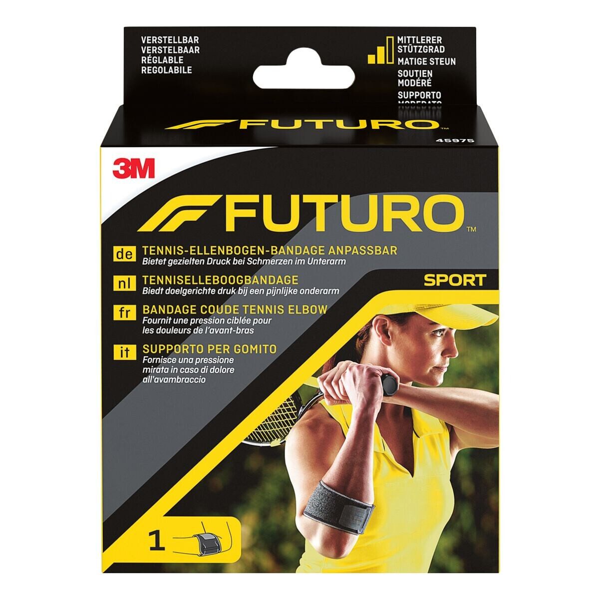 FUTURO" Ellenbogenbandage Tennis / Sport, 17,8-35,6 cm, links/ rechts passend, mittlerer Stützgrad