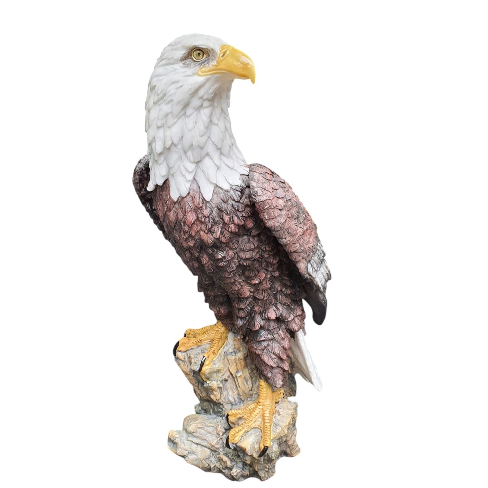 Aspinaworld Gartenfigur Adler Figur sitzend auf Felssockel 41 cm – für Steingarten