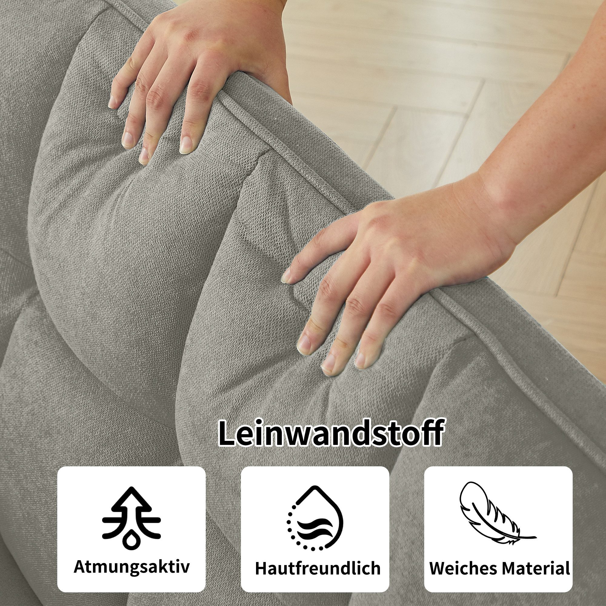 Jiexi Sofa Schlafsofa Länge inklusive Armlehnen 170/180/190cm Verstellbare – Bild 3 von 5