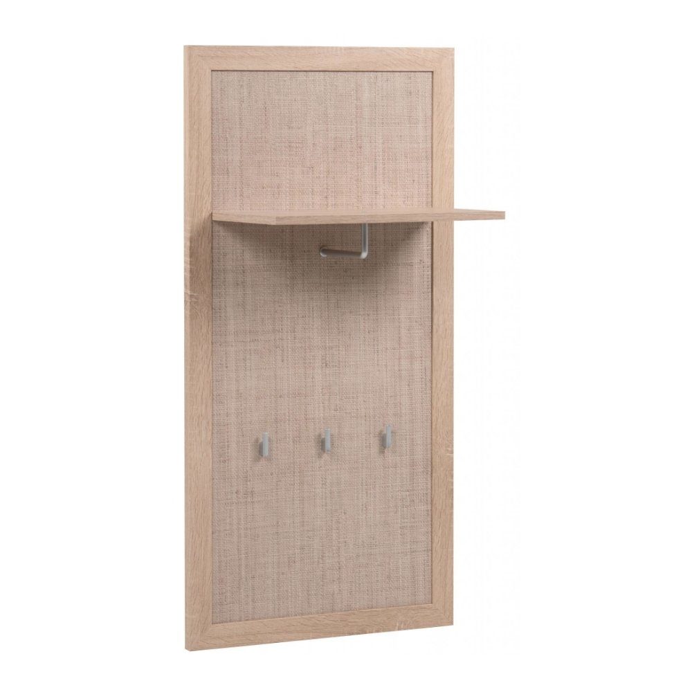 Finori Wandgarderobe Garderobe Paneel Wandgarderobe BALI 41B Sonoma Eiche /  Geflecht Rafia