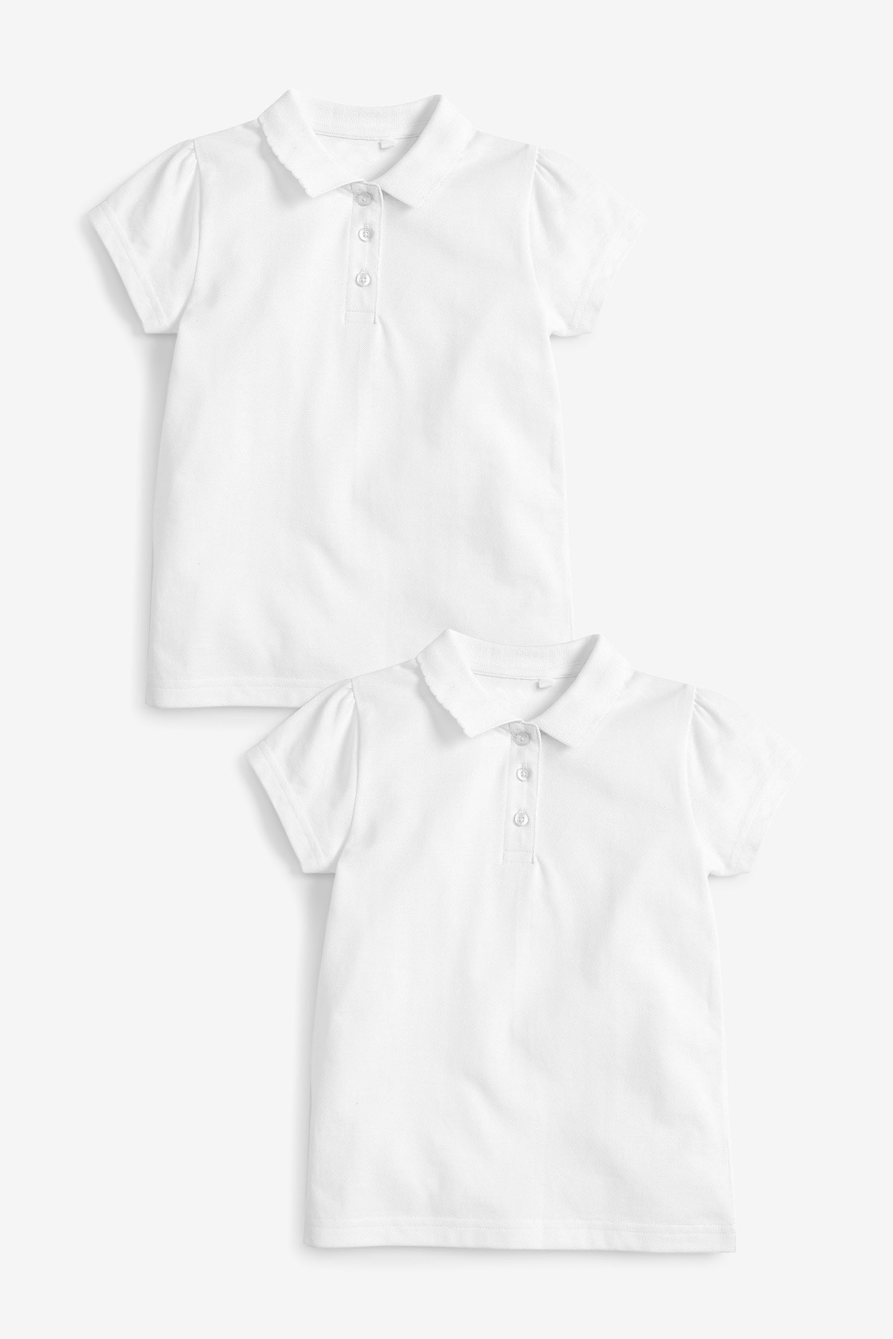 Baumwolle Next 2er-Pack im Polohemden Poloshirt aus White (2-tlg) Kurzärmelige