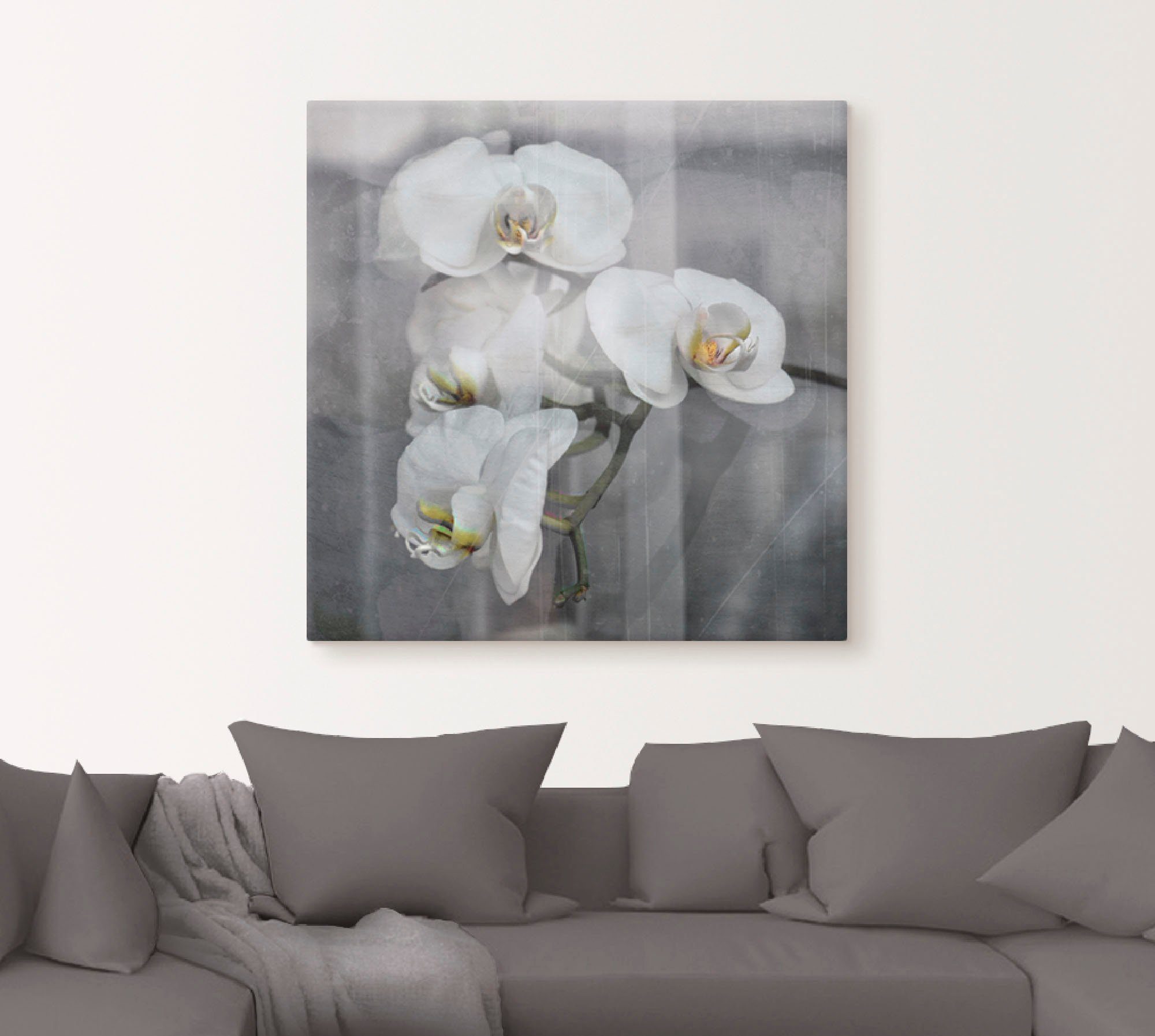Artland Leinwandbild Weisse Orchideen - white Orchid, Blumen (1 St), auf Holzrahmen gespannt