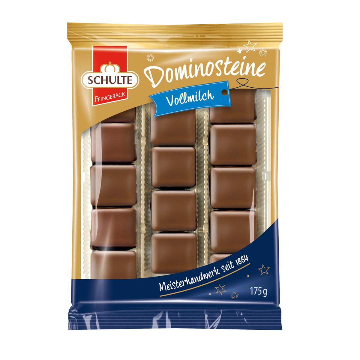 Schulte Süßigkeit, Schulte Dominosteine mit Vollmilchschokolade ueberzogen 175g