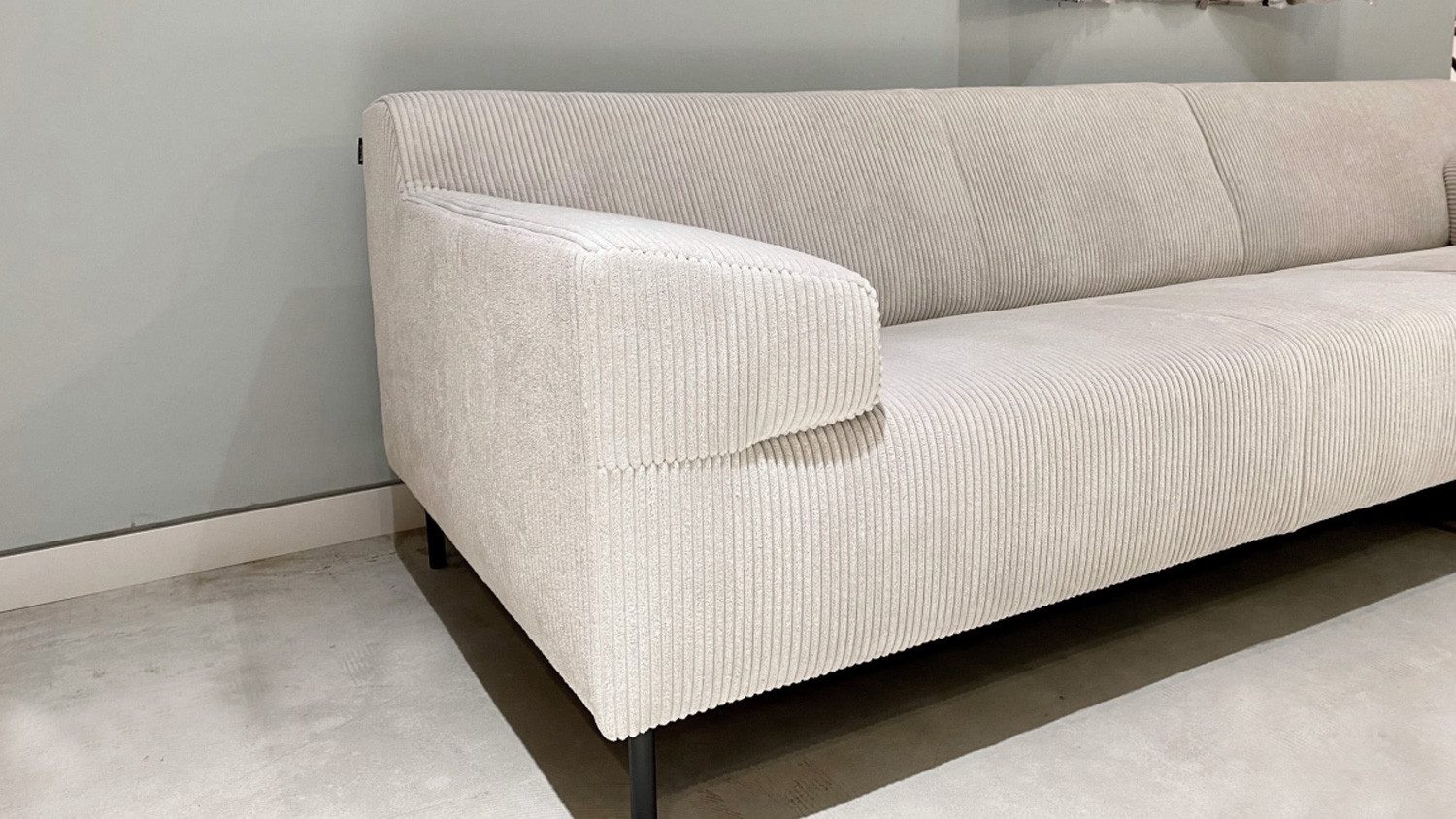 freistil ROLF BENZ Ecksofa Rolf Benz Ecksofa Freistil 180 rechts Cord weiß 170 x 260 cm