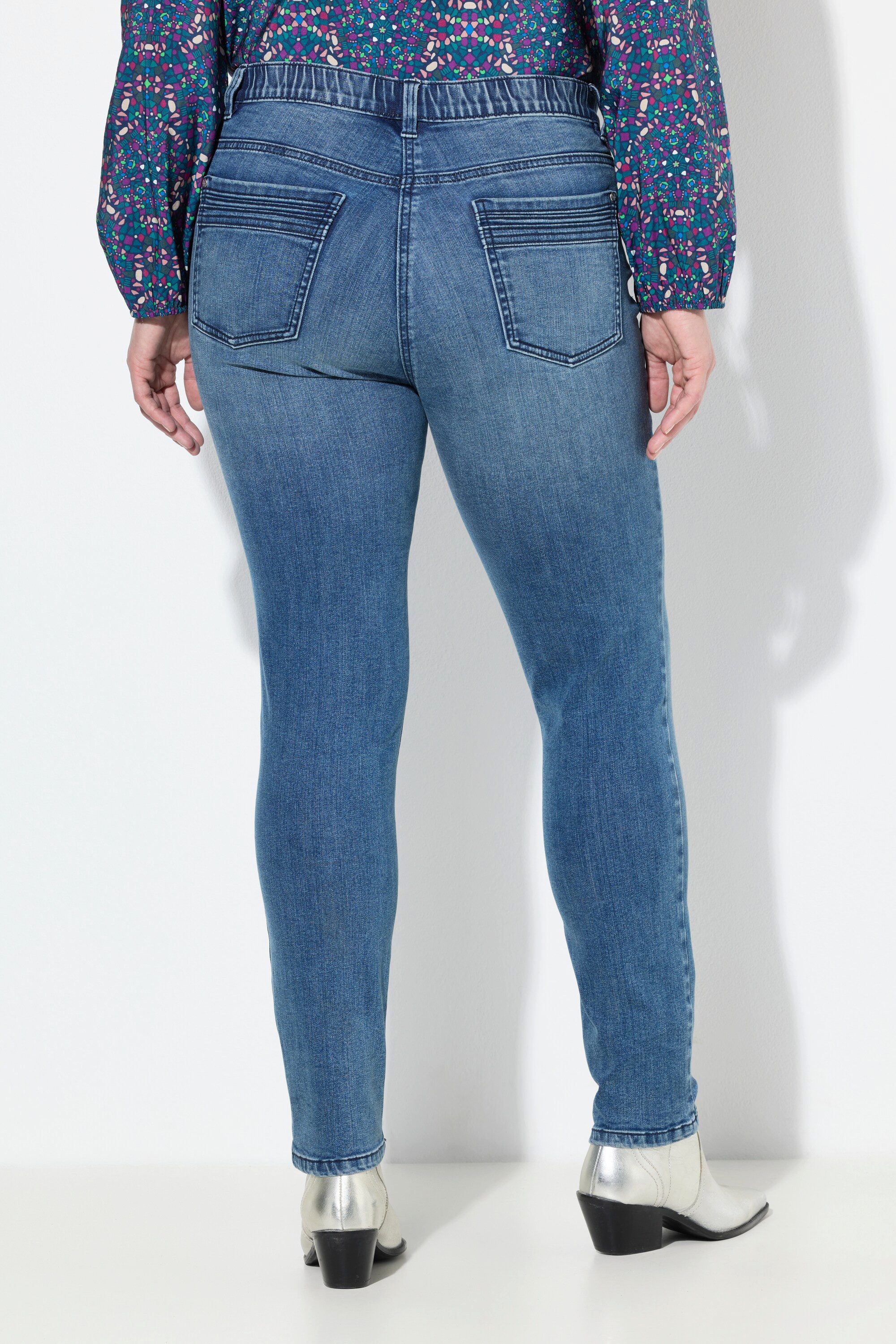 Ulla Popken 5-Pocket-Jeans Jeans Sarah Ziernähte schmales Bein Stretch