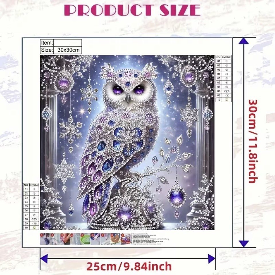 Venicce Love Kreativset Diamond Painting Bilder, 5D Diamant Painting Malerei Set – Eule, (1-tlg)