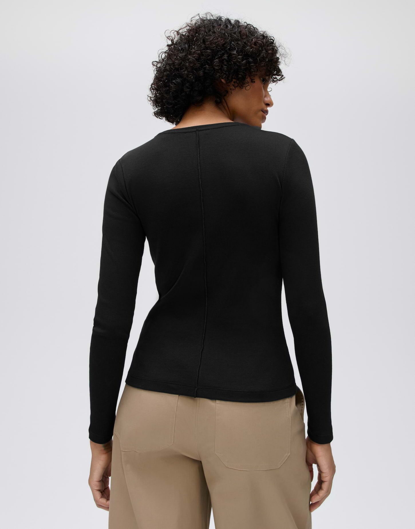 OPUS Langarmshirt SADALIE Slim aus BCI Cotton Mix schmale Passform, weicher Griff, elastischer Stoff