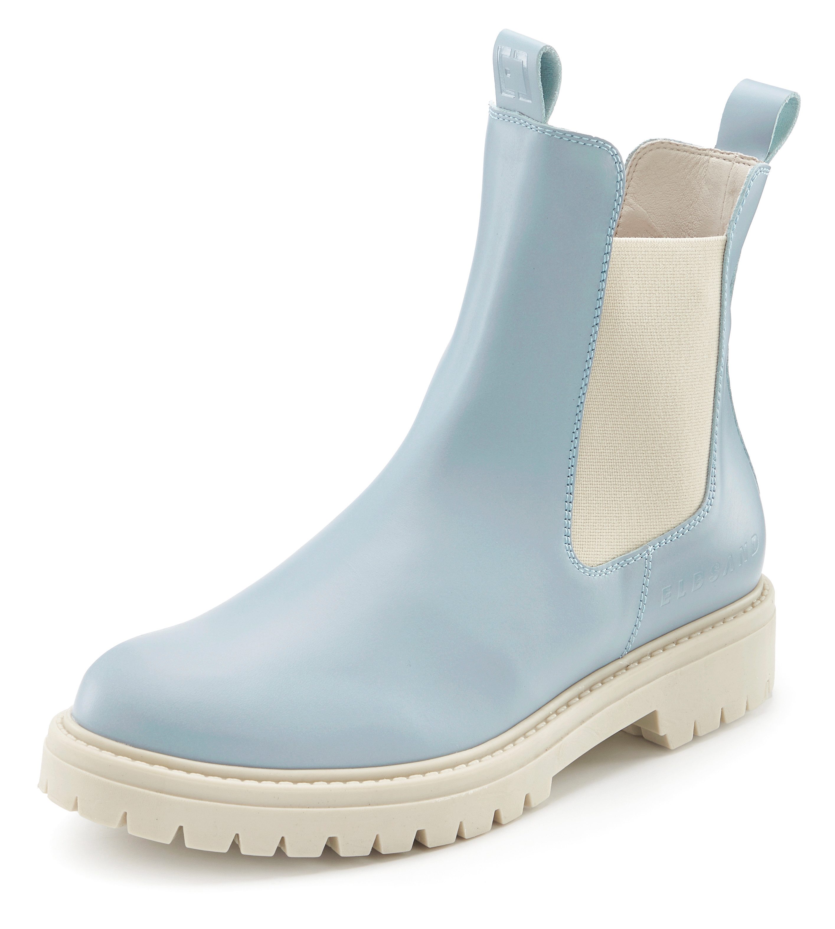 Elbsand Schlupfstiefel, Bikerboots, Sommerstiefelette, Lederstiefelette Stiefelette Chelseaboots aus Leder mit Stretch-Einsätzen
