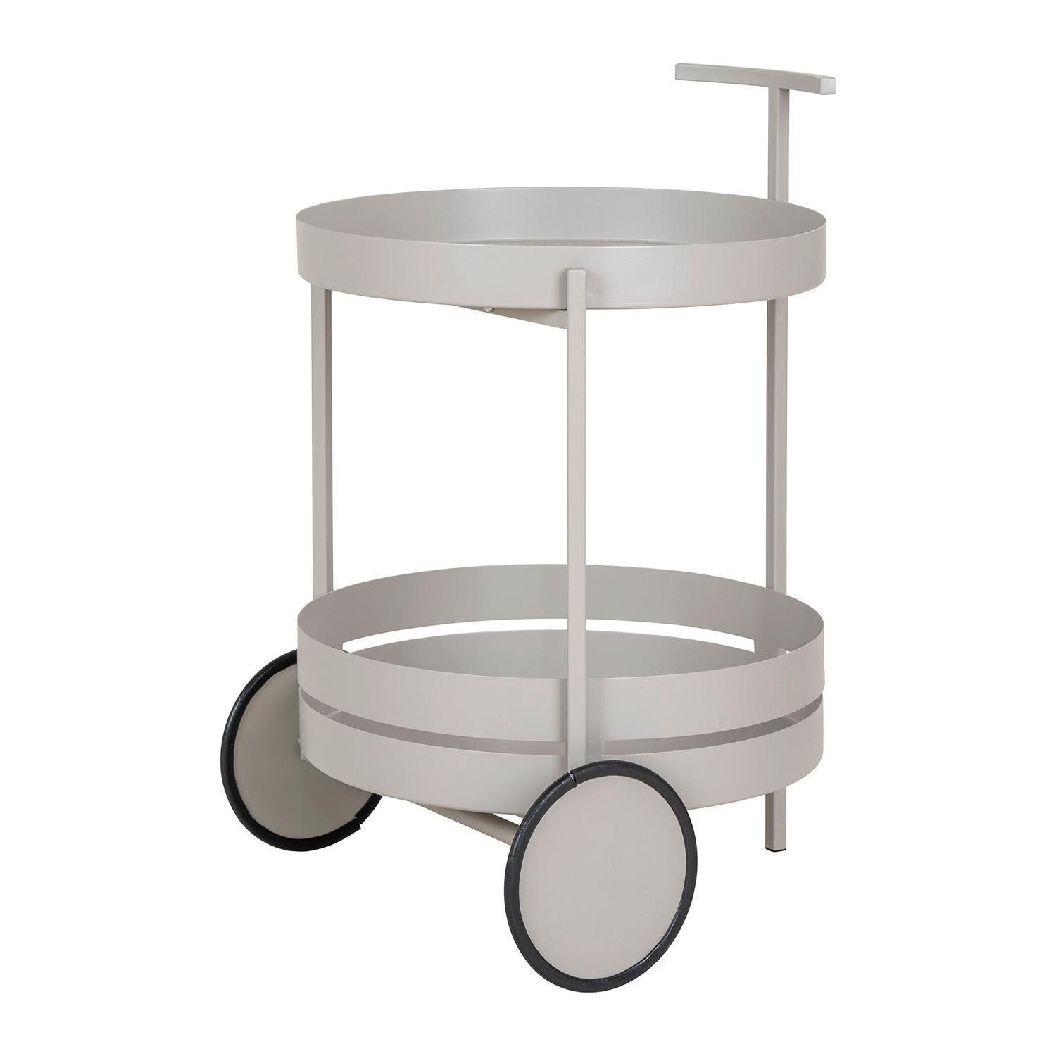 House Nordic Beistellwagen BEJA BAR, Grau, Stahl, mit 2 Rollen, B 50 x H 61 x T 40 cm – Bild 5 von 5