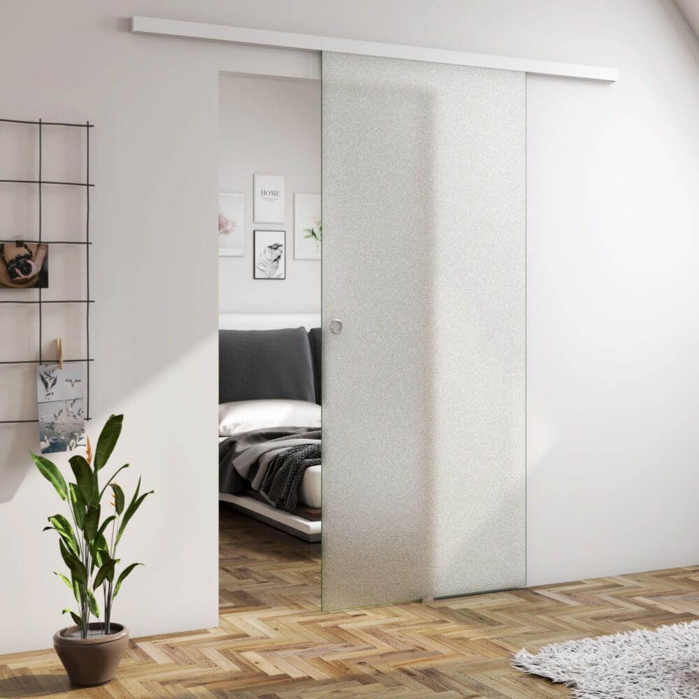 Duschparadies Schiebetür 225cm weiß matt Glasschiebetür Glastür Zimmertür Schwebetüren