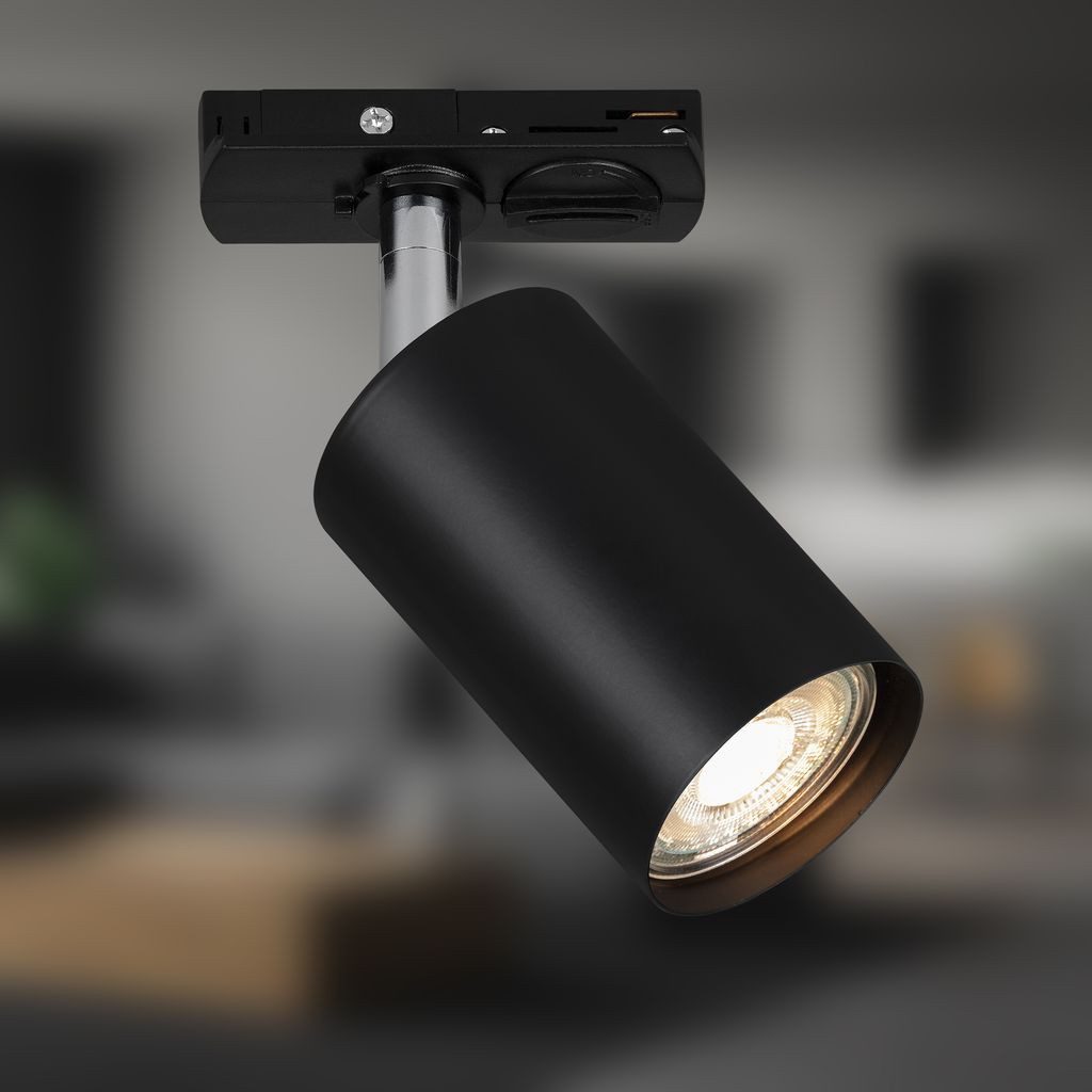 Briloner Leuchten LED Deckenleuchte 8005015, Dimmfunktion, ohne Leuchtmittel, Abhängig vom Leuchtmittel - Warmweiß / Neutralweiß / Kaltweiß, Spotlight 138 mm Schwarz max. 9W Schienensystem Rail Wohnzimmer Büro