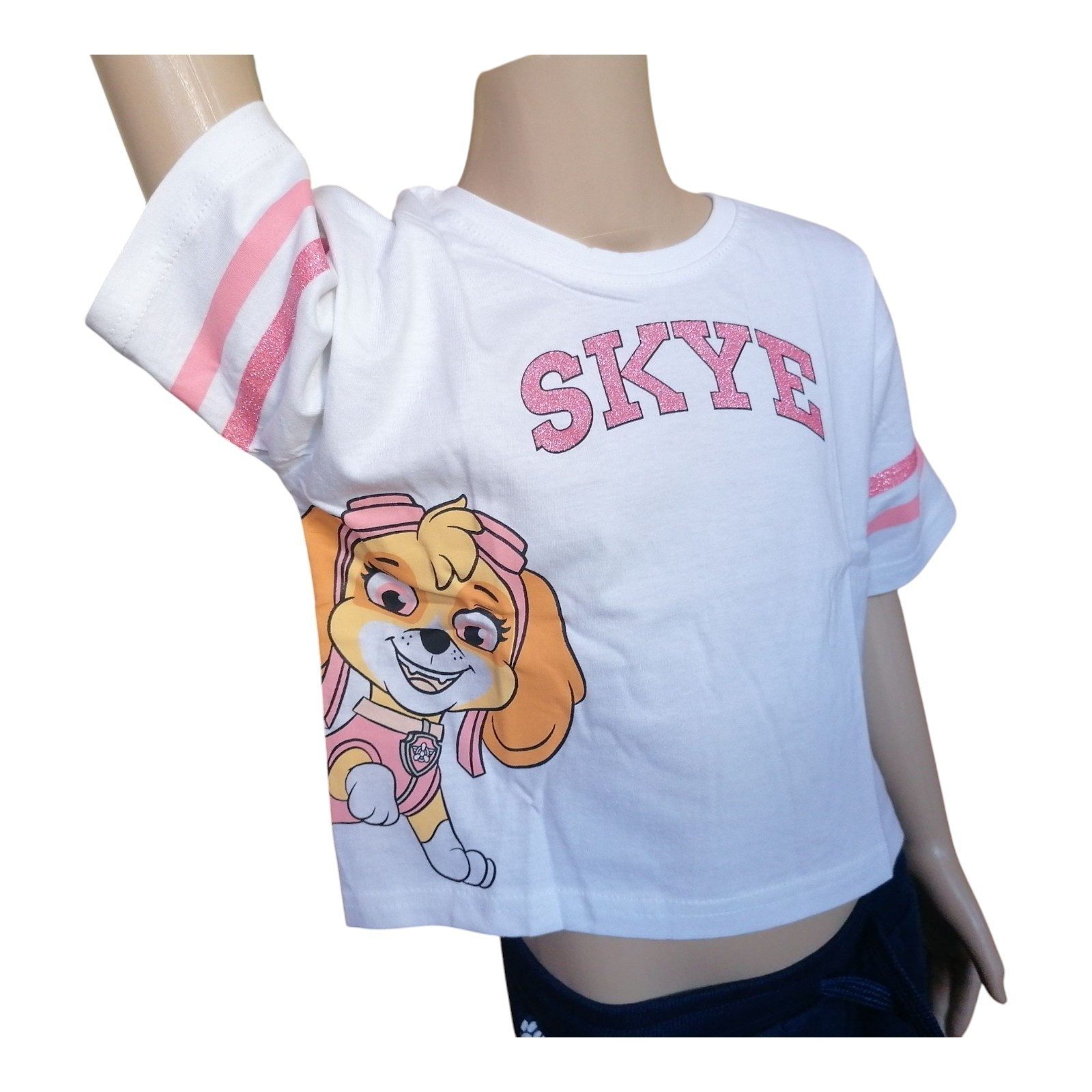 PAW PATROL T-Shirt Crop Top „Skye & Glitter - Skye“ – Bauchfrei