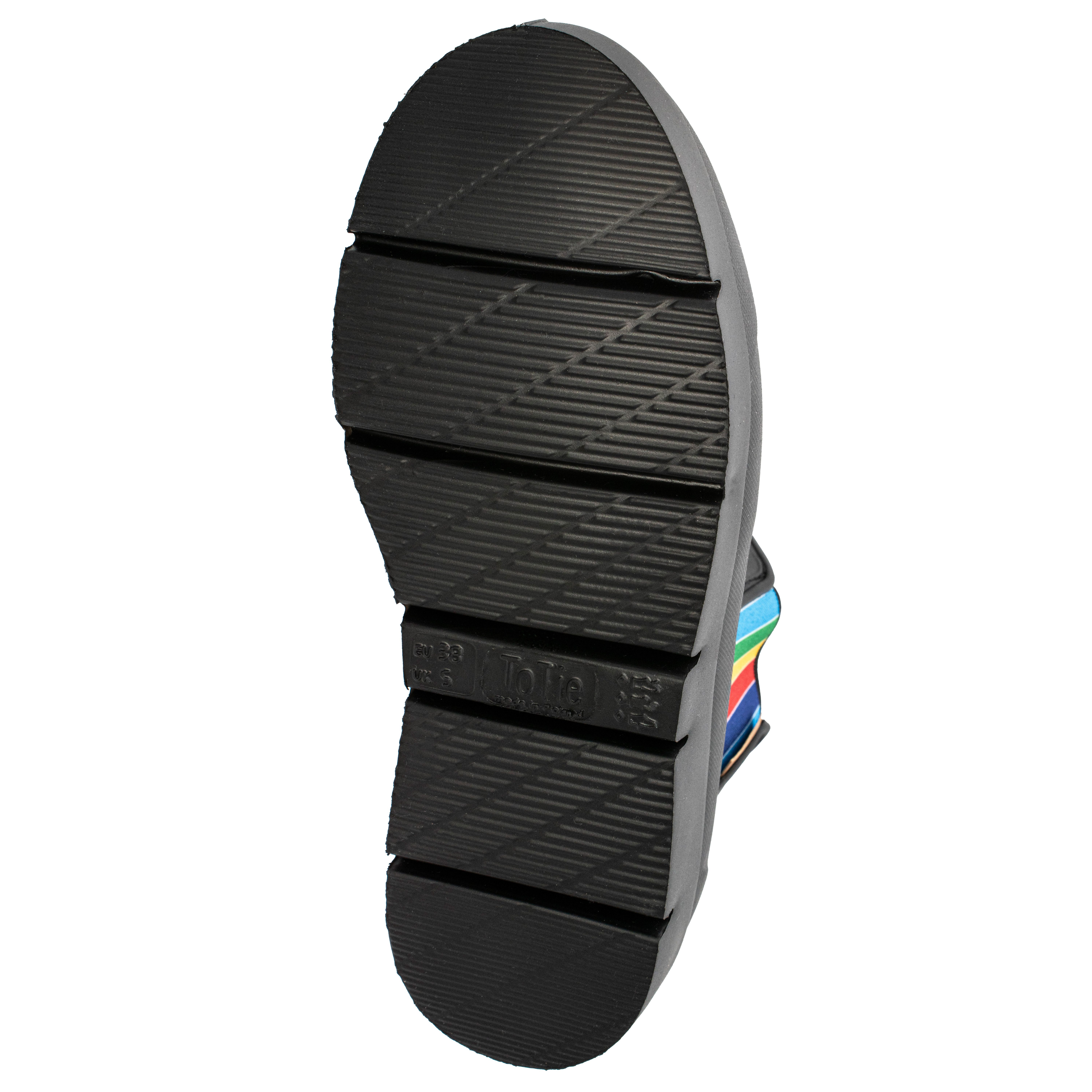 Fischer-Markenschuh Stella Gummistiefelette aus EVA, Regenbogen-Gummizug, leicht, EInlegesohle herausnehmbar