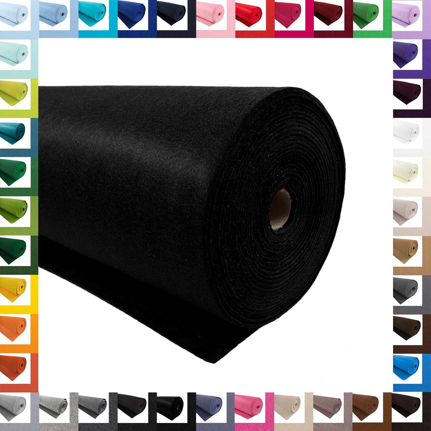 Thumbnail - maDDma Stoff Meterware Bastelfilz Filz 1m x 90cm x 3mm, schwarz