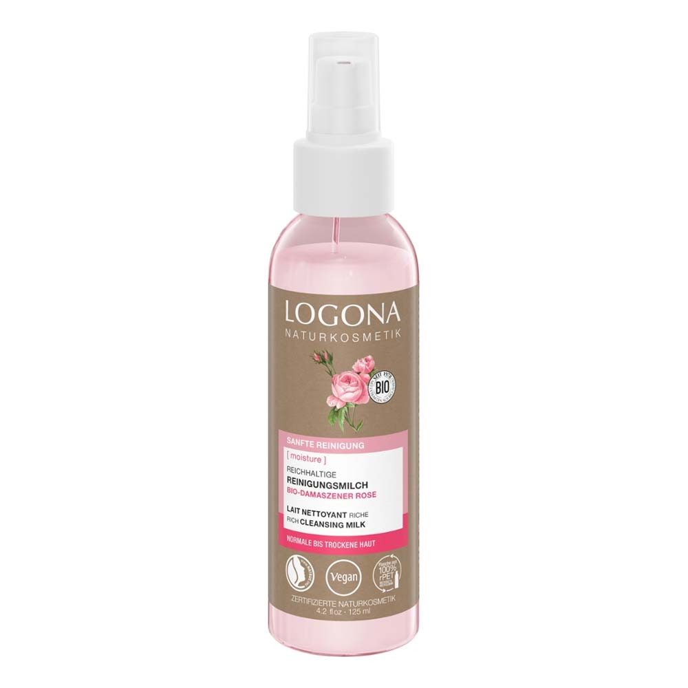 LOGONA Gesichts-Reinigungsmilch moisture Damszener Rose - Reinigungsmilch 125ml