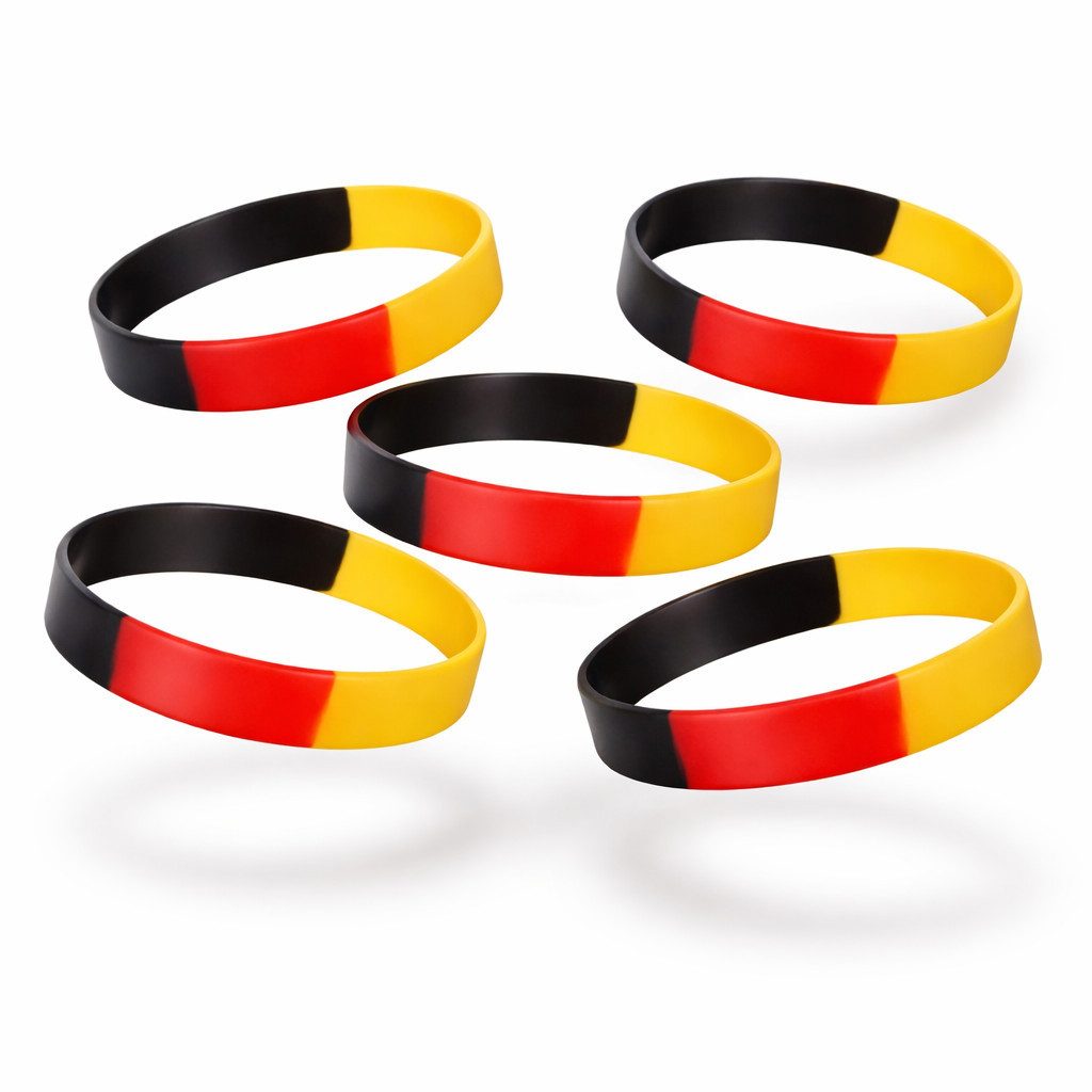 TK Gruppe Armband Deutschland Silikon Fanarmband Schwarz Rot Gold – WM 2026 (6-tlg)